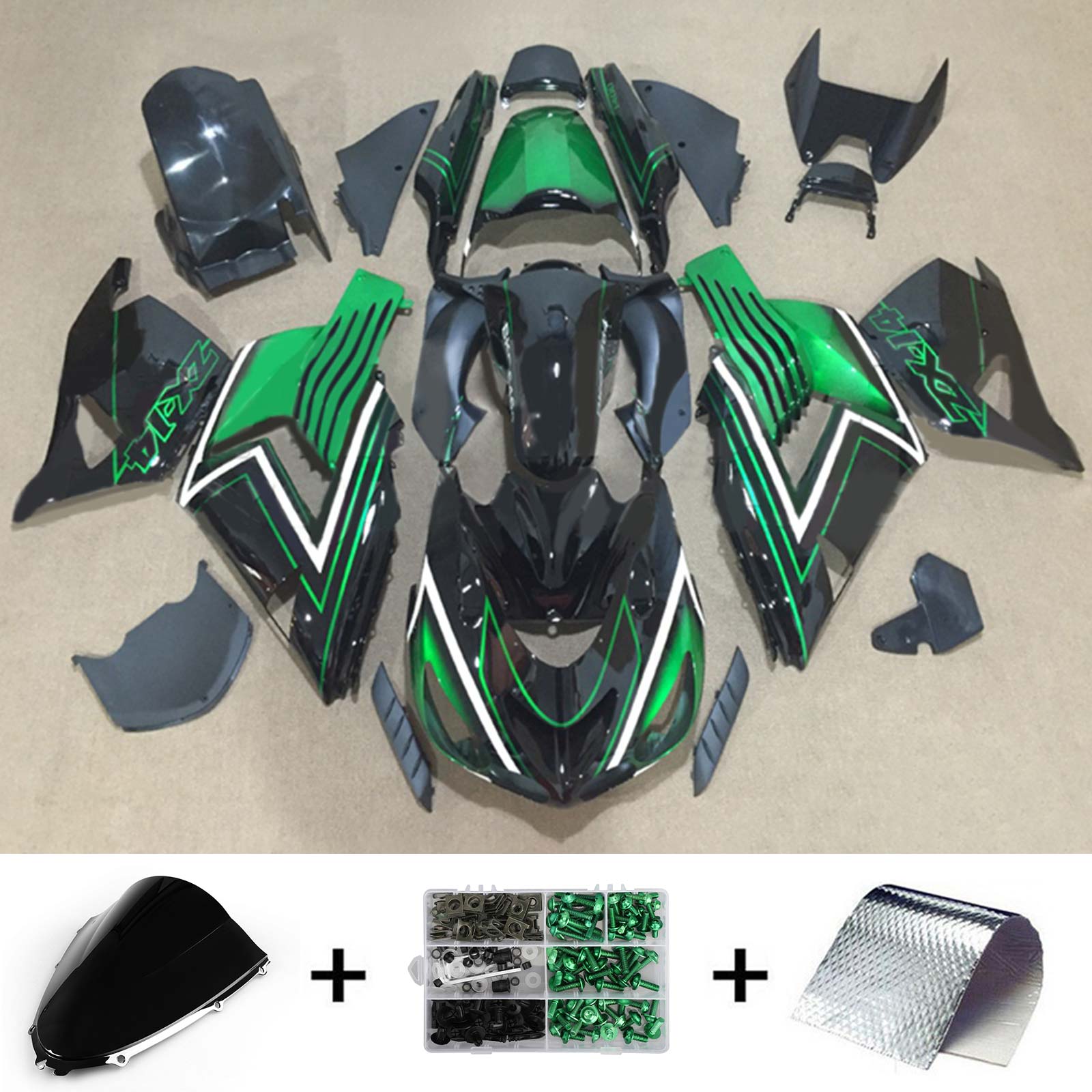 Amotopart Kawasaki ZX14R 2006-2011 ABS kunststof carrosseriekuipset