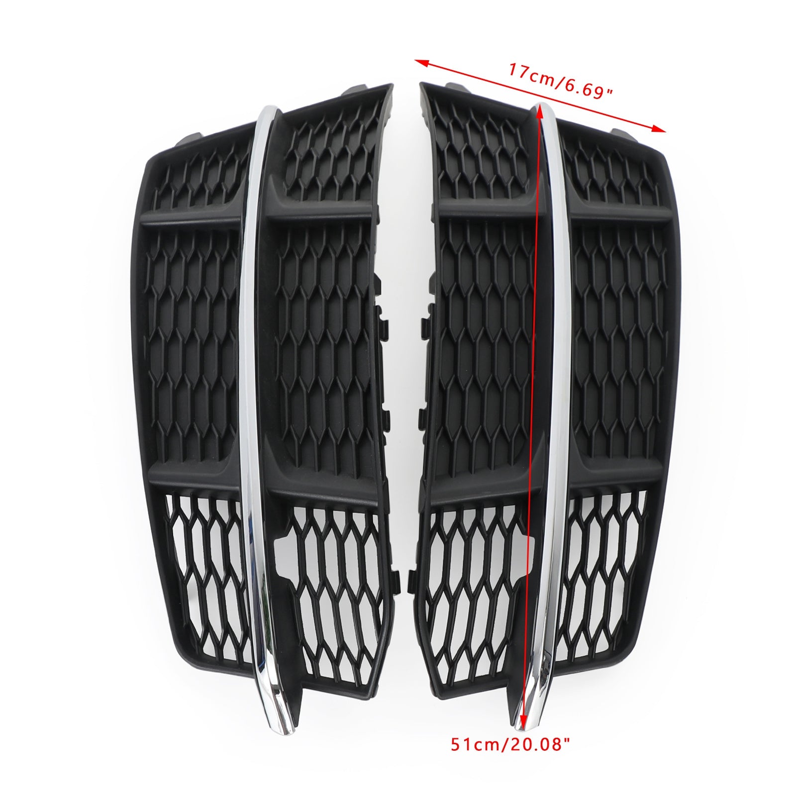 Parrilla inferior del parachoques delantero para Audi A6 C7 S-Line 2016-2018 negro cromado