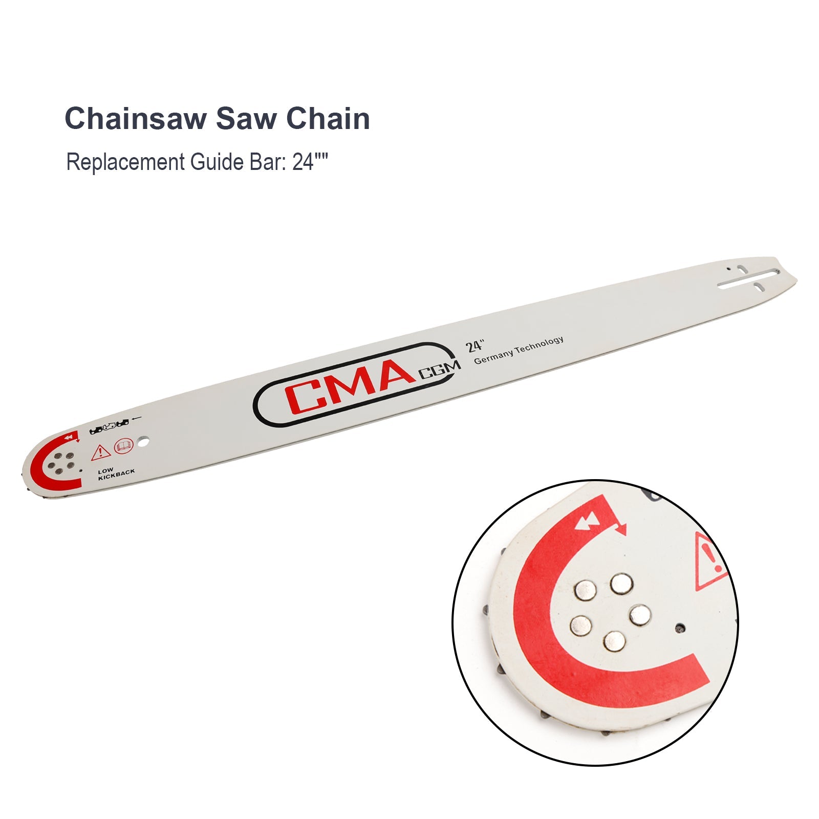 24" MOOTTORISAHAN OHJAUSTANKO 0,325" Nousu 0,058 Mitta 94DL Jälkimarkkinoiden vaihto