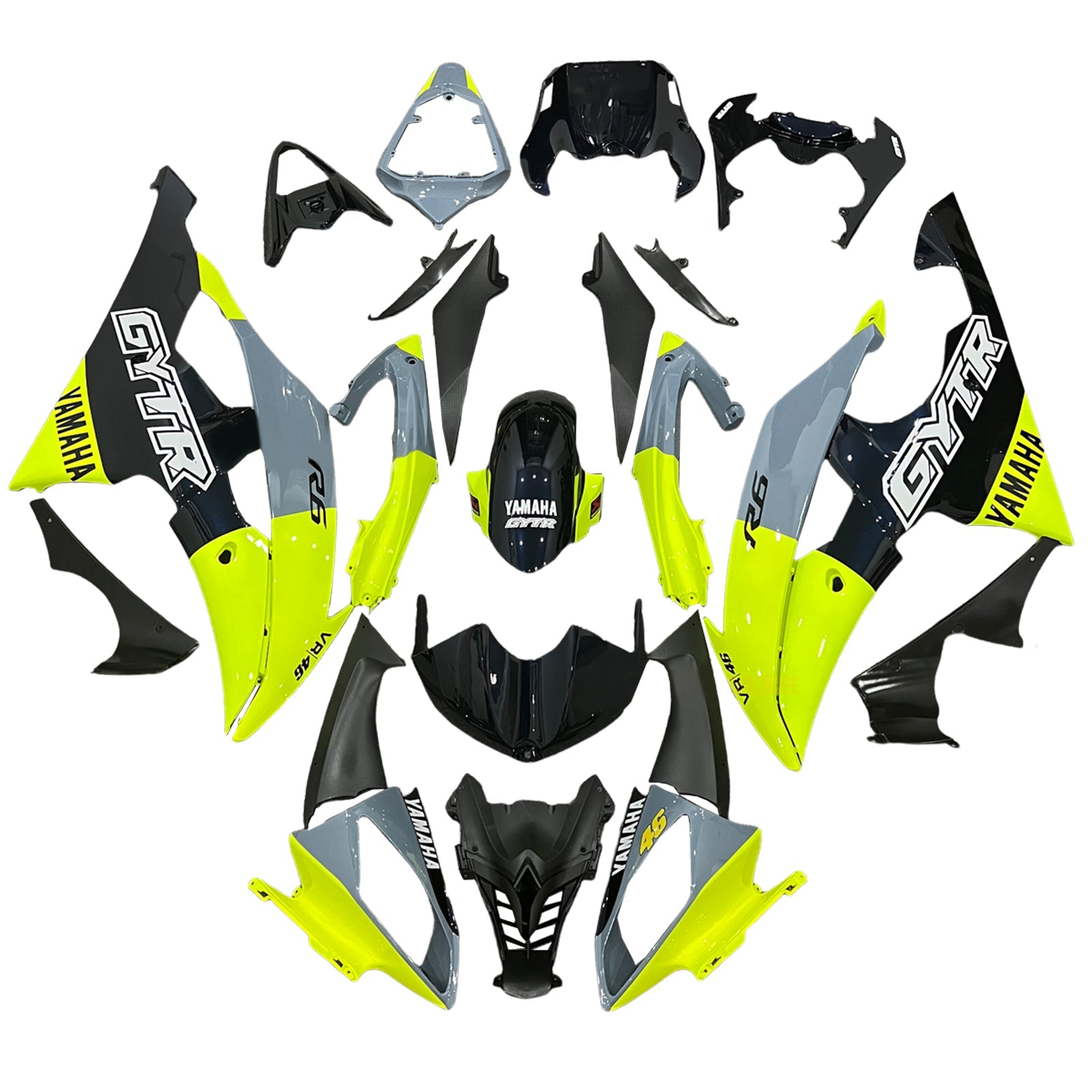 Amotopart Yamaha YZF 600 R6 2008-2016 Kit Carénage Carrosserie Plastique ABS