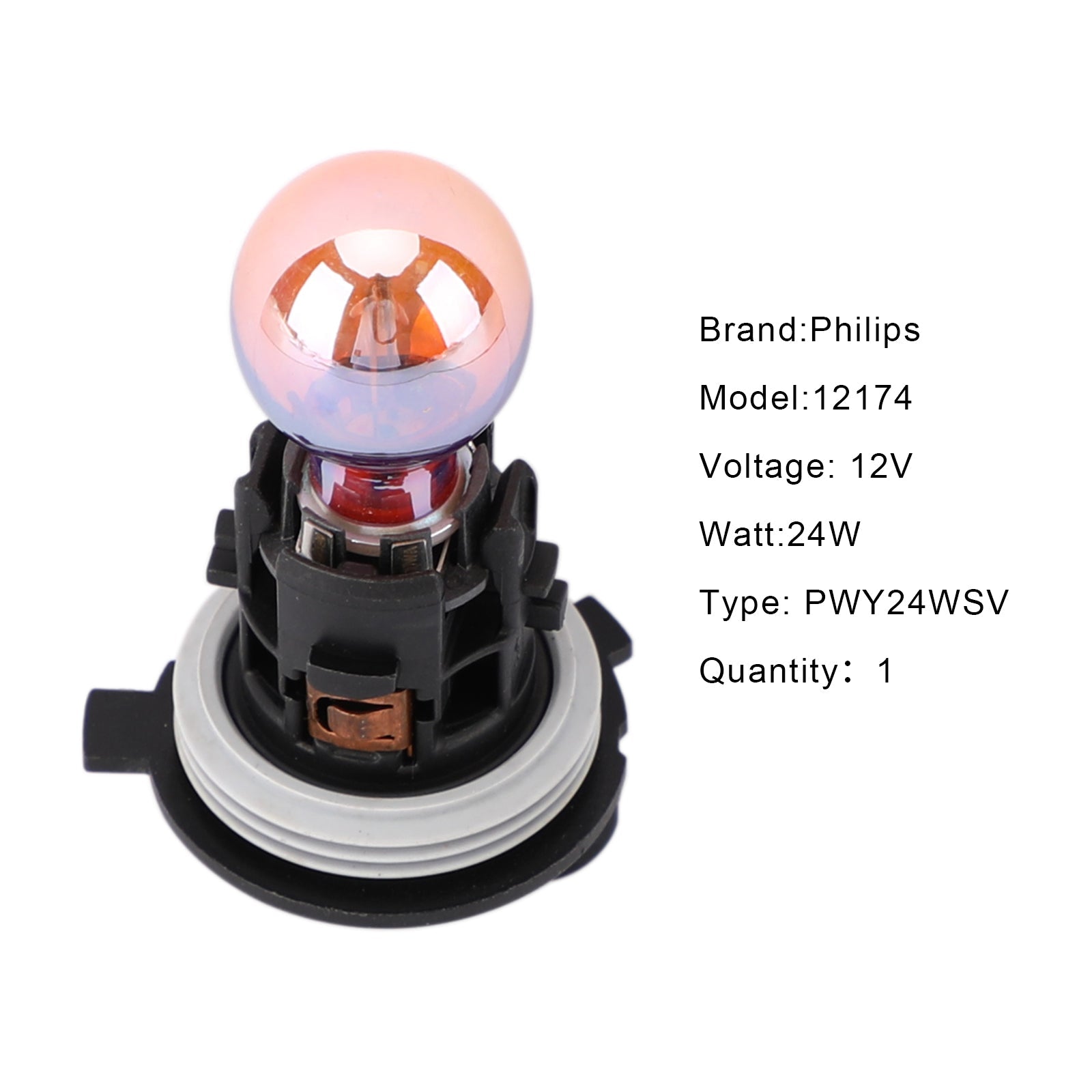 Per Philips con presa PWY24WSV 12174SV 12V24W Lampadina ambrata Indicatore di direzione Luce generica