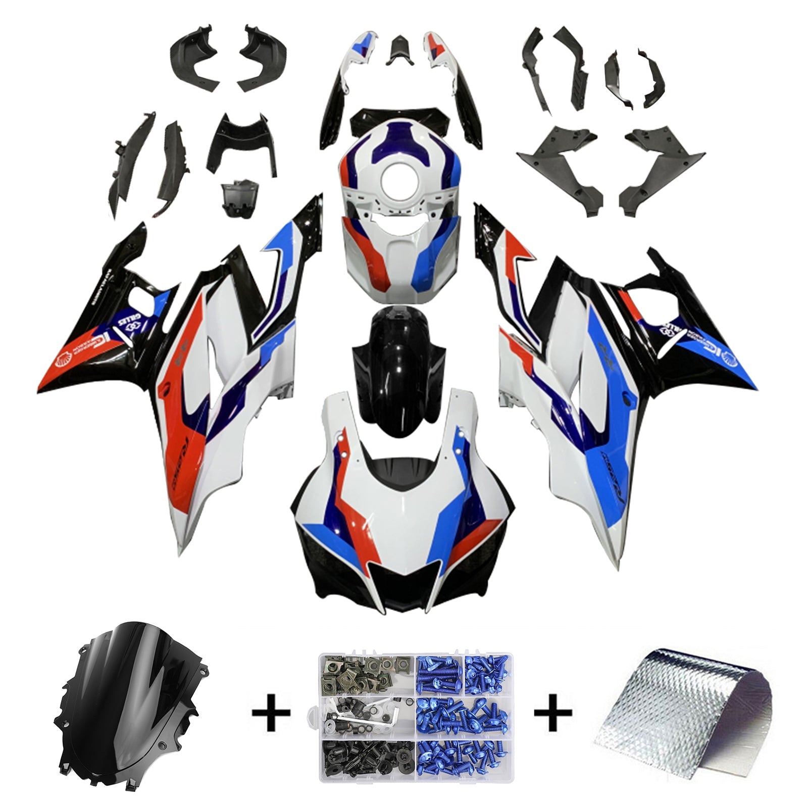 Amotopart Yamaha YZF-R3 R25 2019-2021 Kit Carénage Carrosserie Plastique ABS