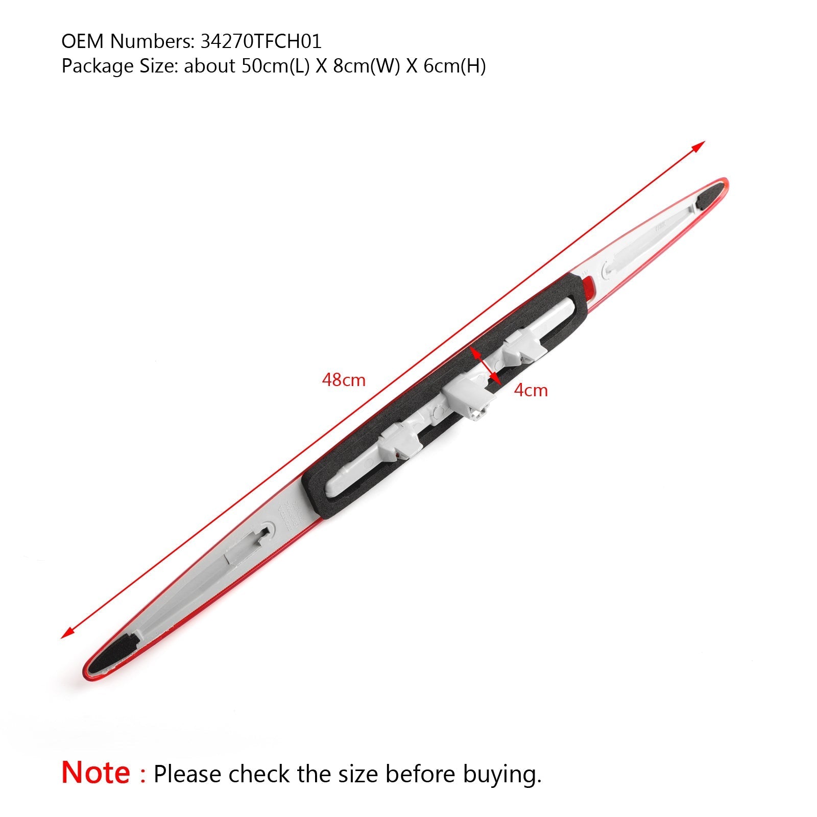 Voiture High Mount 3RD Frein Stop Light 34270TFCH01 Pour Honda CR-V 2015-2016 Générique