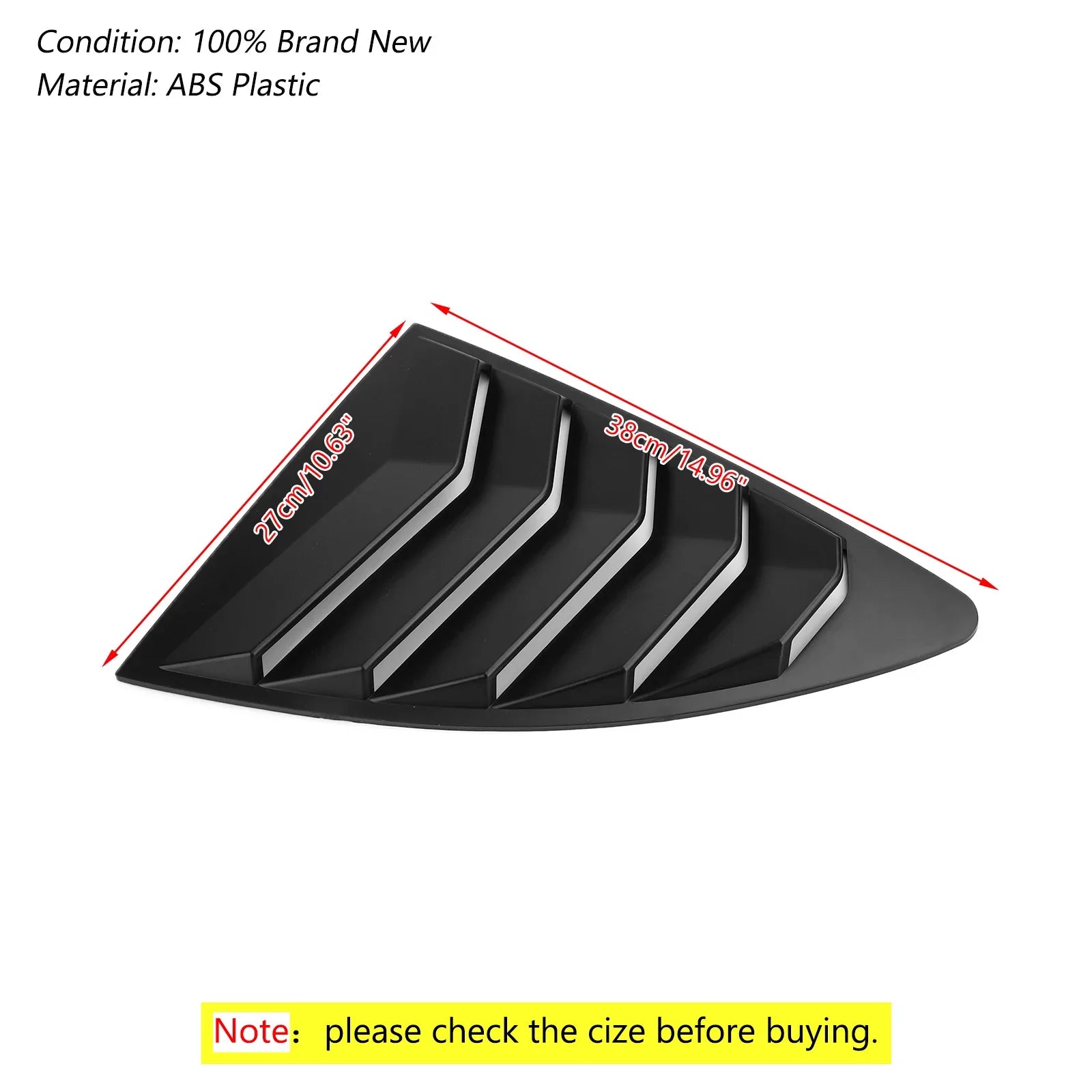 Parabrezza per finestrino laterale nero opaco per Scion FRS BRZ Toyota 86 GT86 2013-2018