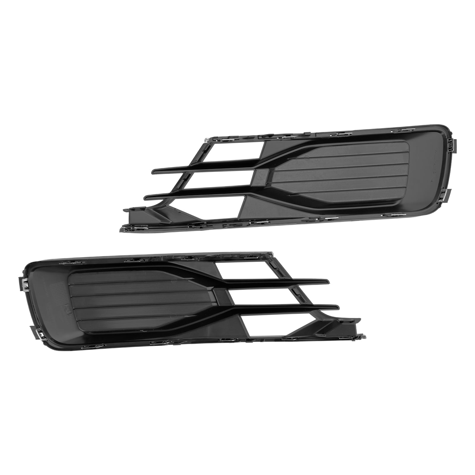 Audi A6 C7 2014-2018 2 stuks voorbumper mistlamprooster zwart chroom