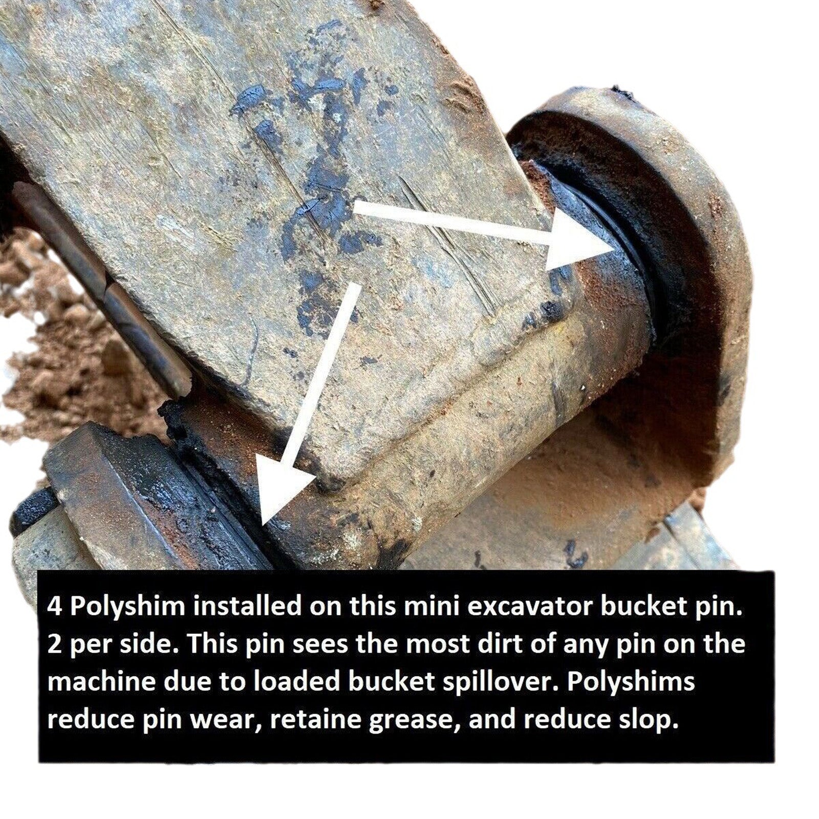 Kit de cales de goupille de seau d'excavatrice de 45MM pour le chat de direction de dérapage Bobcat Deere Komatsu