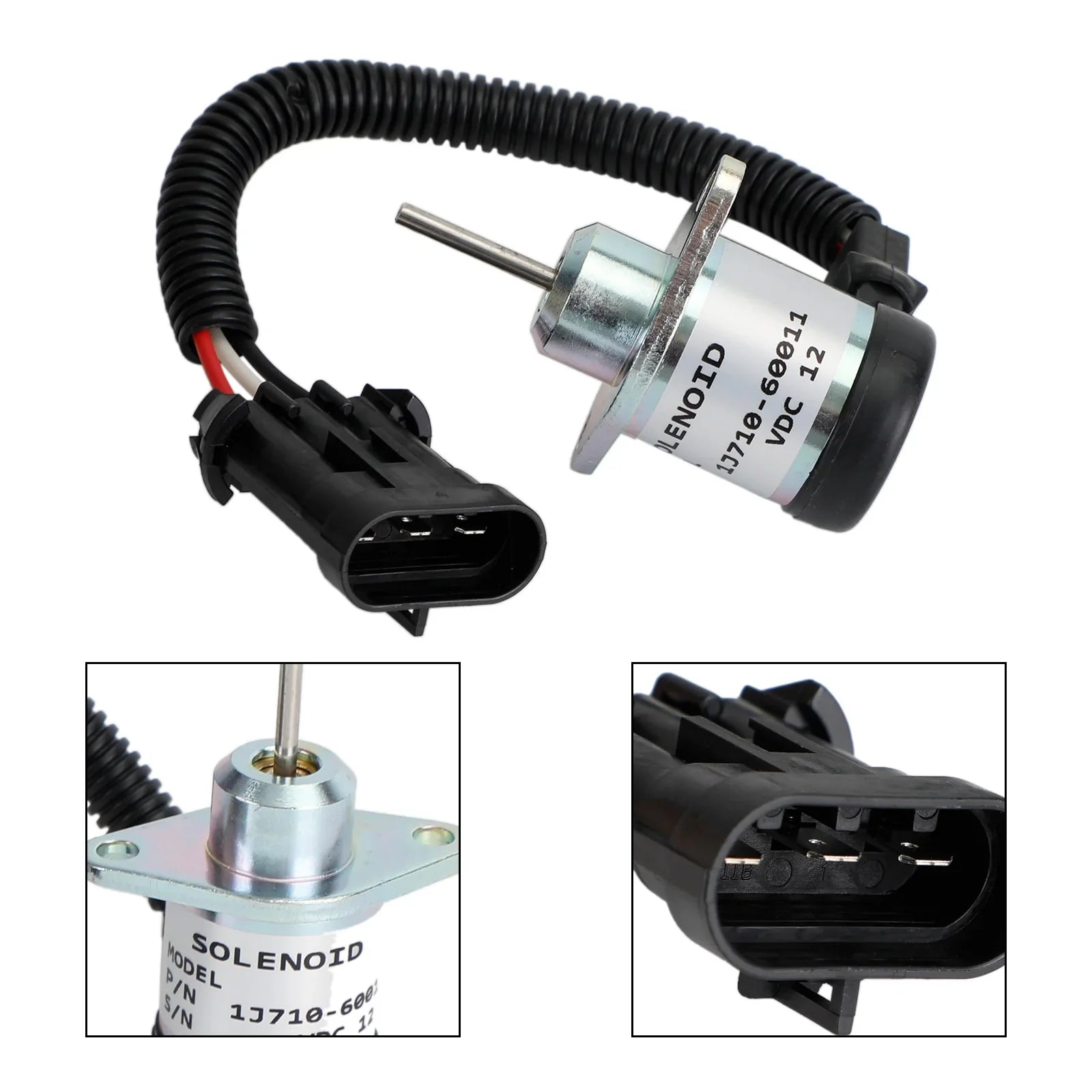 Elektromagnes urządzenia wyłączającego 1J710-60011 12 V Pasuje do silnika Kubota V2607