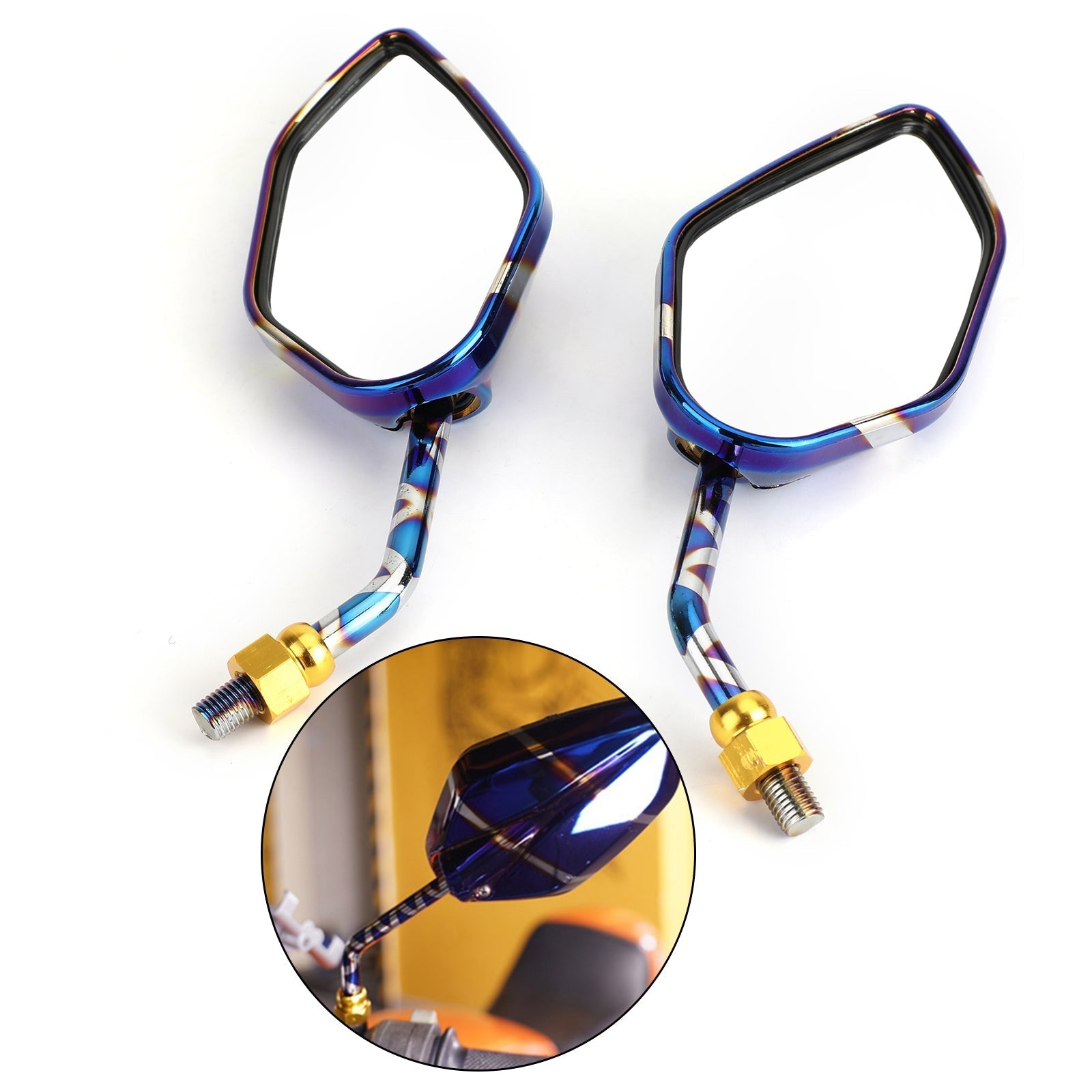 Zijspiegels 10 mm M10 voor motorfiets-scooter Cruiser Chopper Sportbike generiek