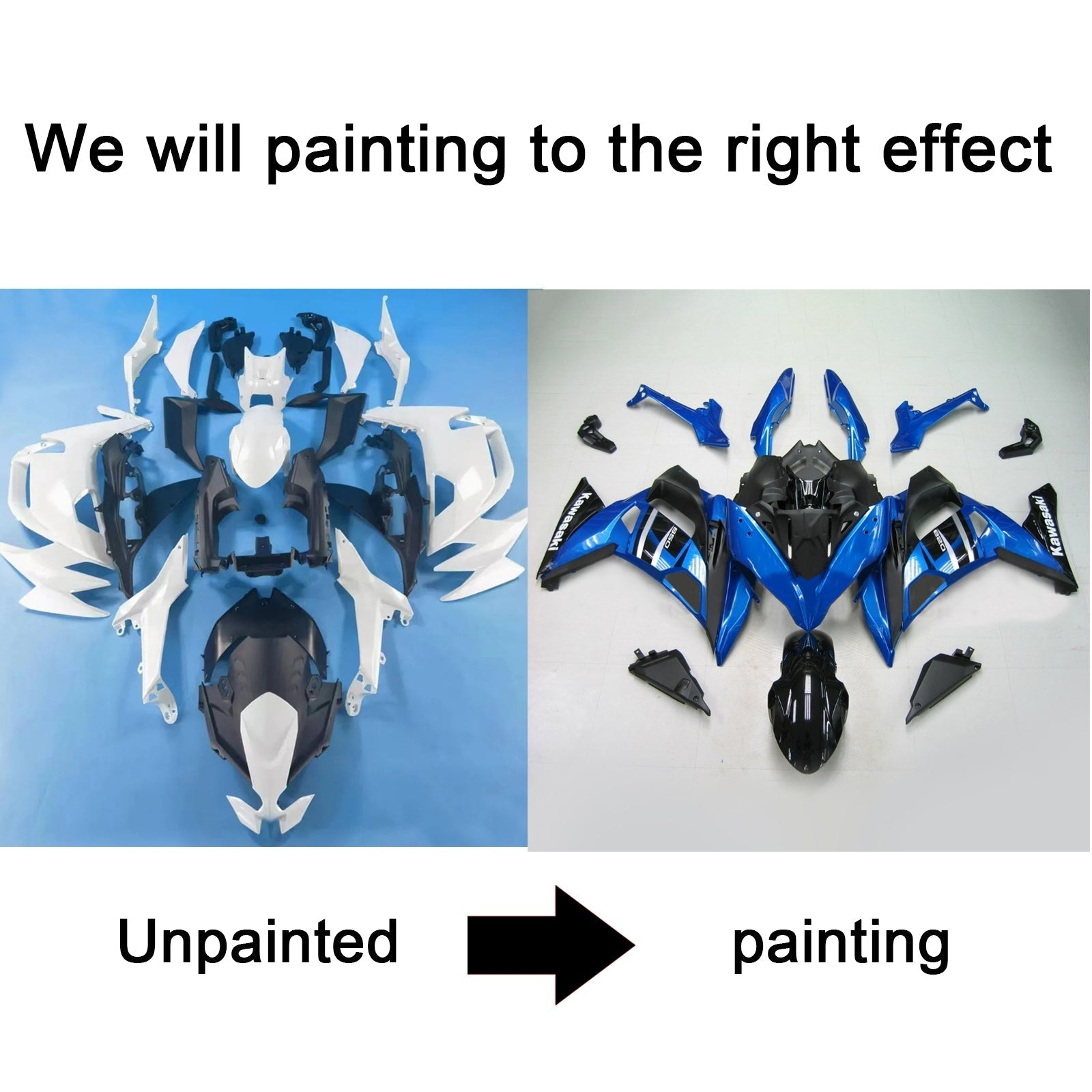 Amotopart Kawasaki ER-6F Ninja650 2020-2023 Kit Carrosserie ABS Kit