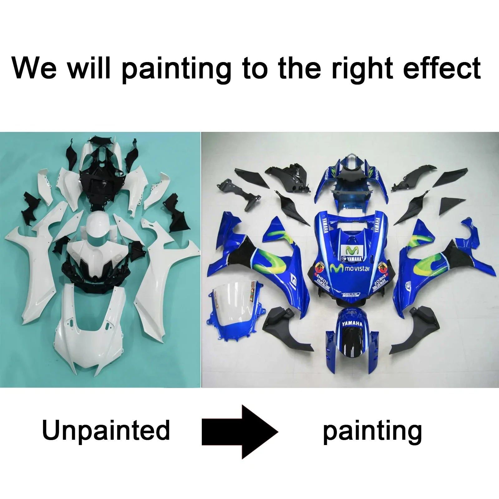 Amotopart Yamaha YZF R1 2020-2023 Kit Carrosserie plastični abs