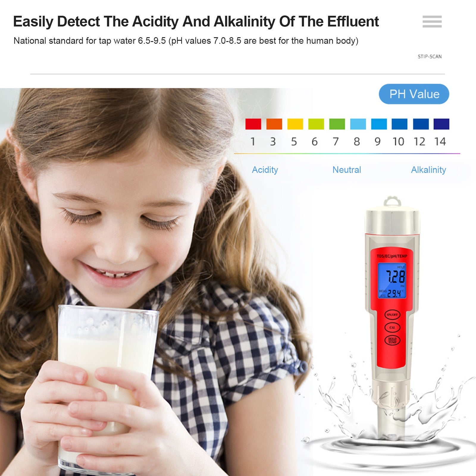 4w1 cyfrowy miernik PH/TDS/EC/temperatury Tester analizy jakości wody