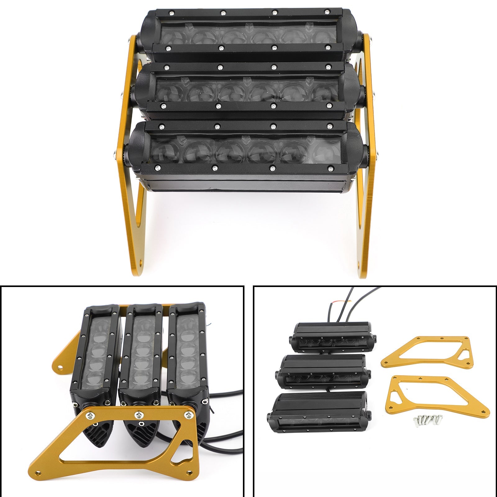 Phare à barre lumineuse blanche à 3 rangées de LED pour Honda MSX 125 SF Grom 13-2019 Gold Generic