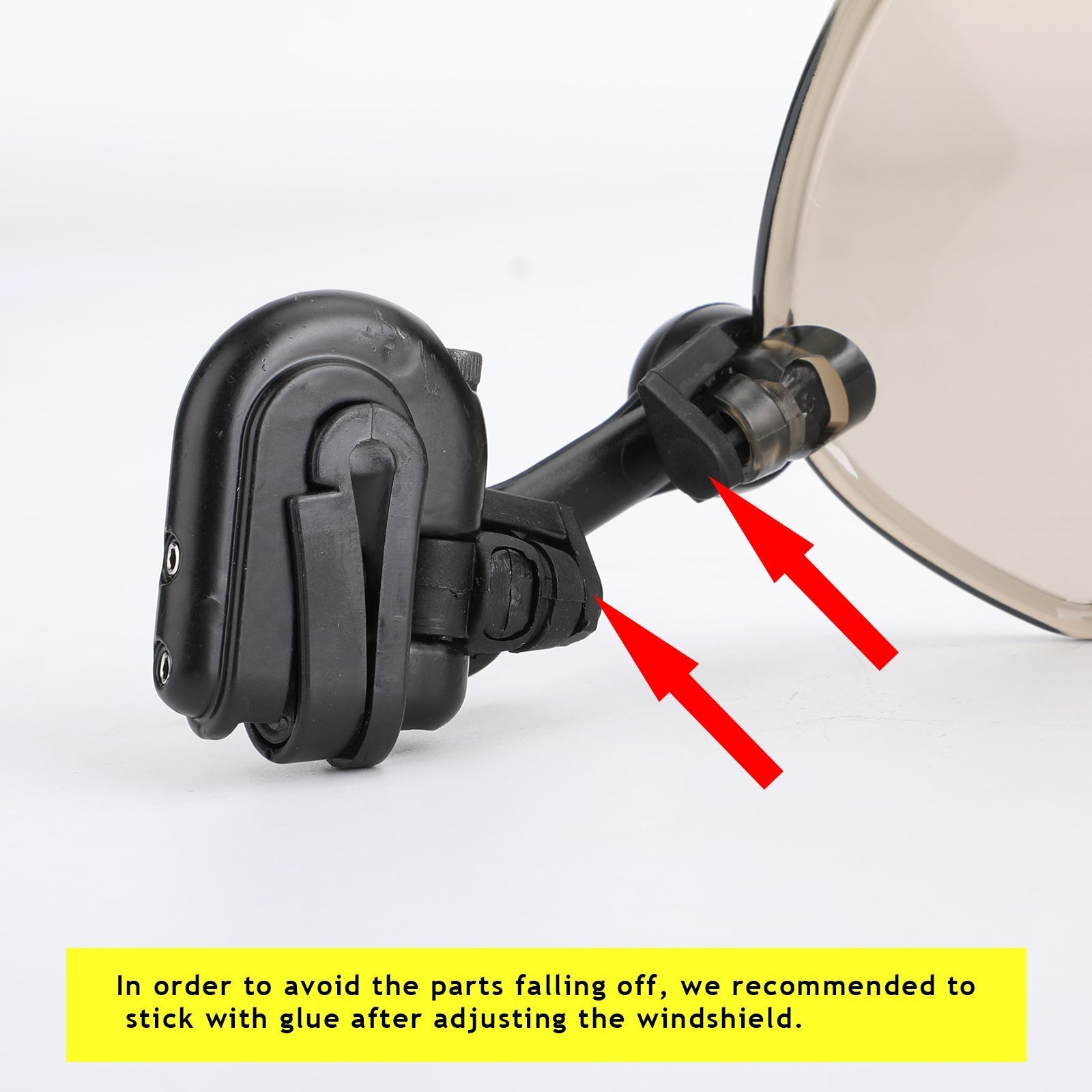 Clip regolabile in moto sul deflettore del vento di espansione del parabrezza