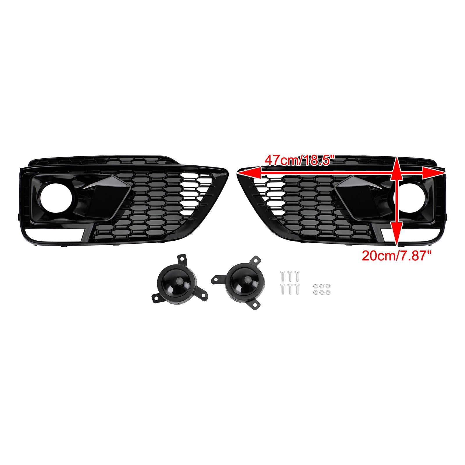 Audi Q5 SQ5 2018-2020 RSQ5 Cubierta de rejillas de luz antiniebla delantera de panal negro