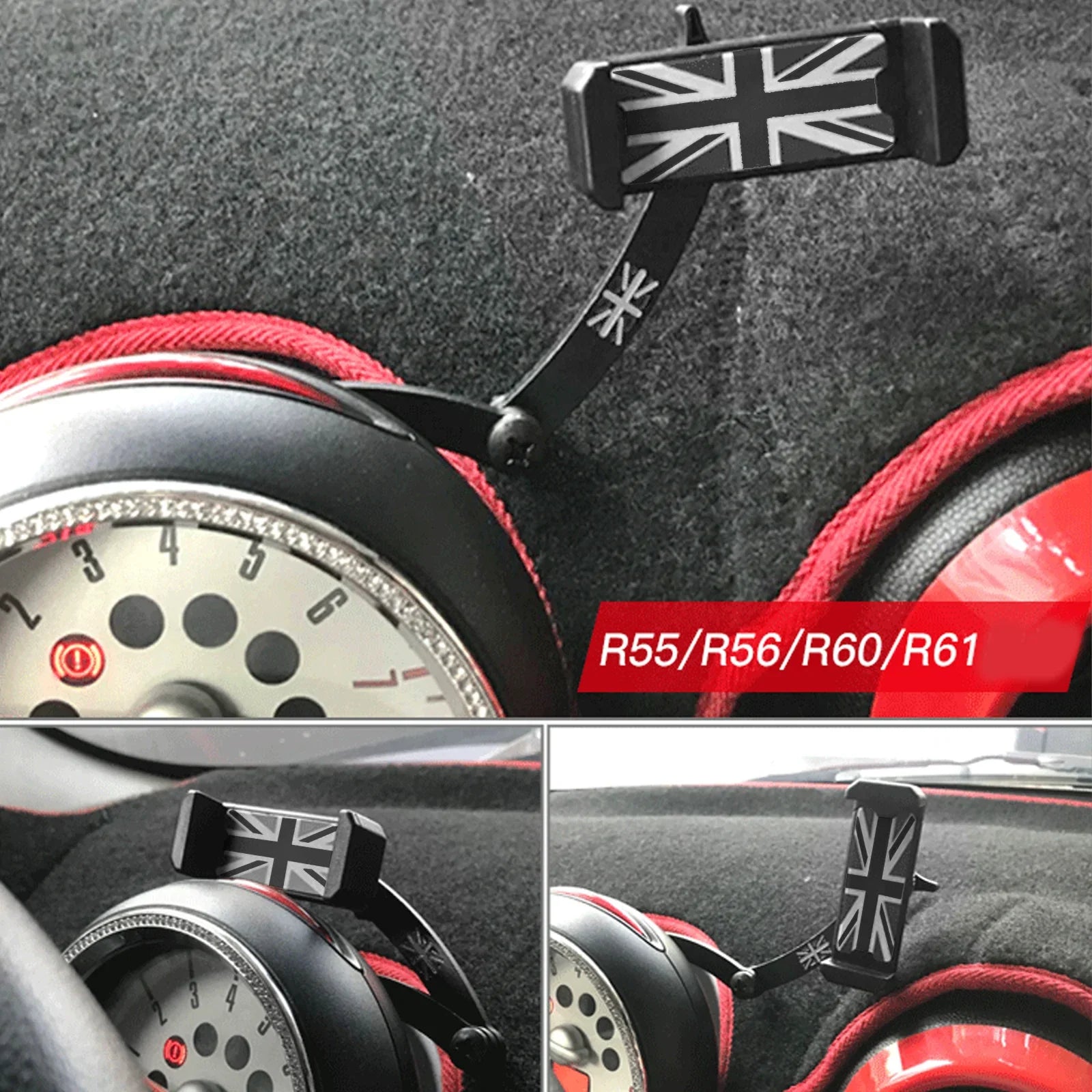 Zložljiva podpora za mobilni telefon Union Jack za Mini Cooper R55/56/57/60/61 a