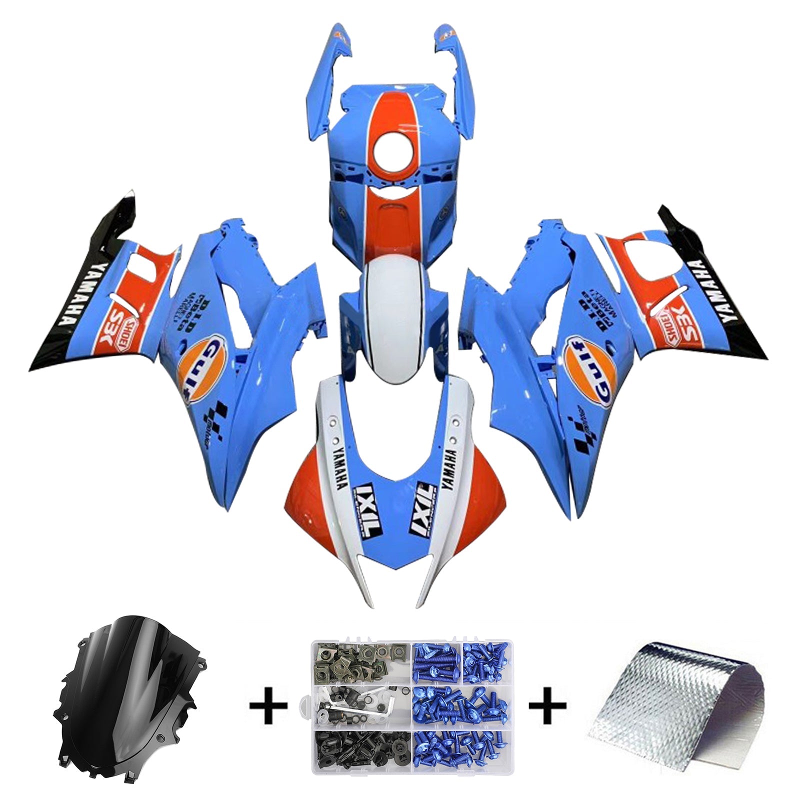 Amotopart Yamaha YZF-R3 R25 2019-2021 Kit Carénage Carrosserie Plastique ABS