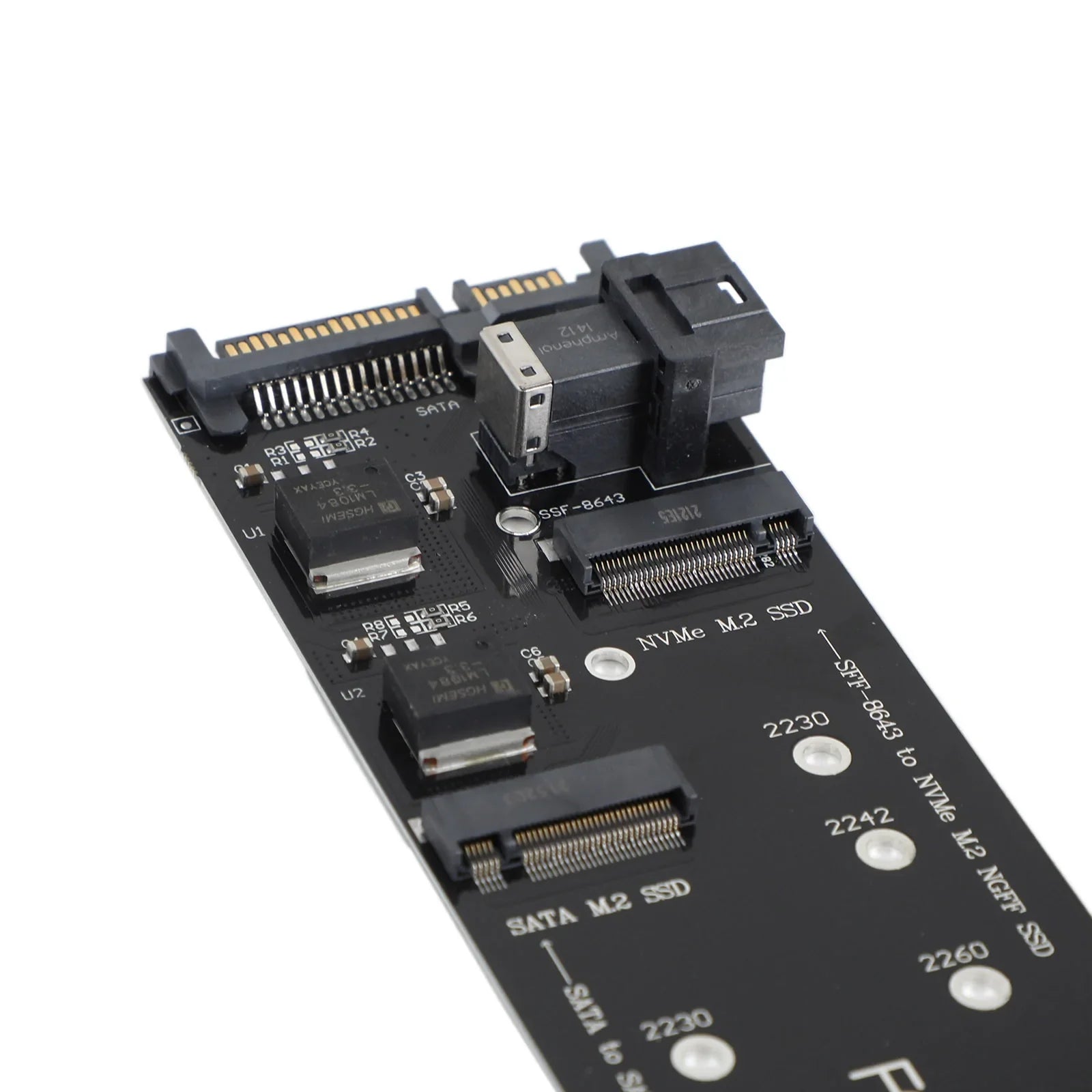 Adattatore per disco rigido SATA da M2 SFF-8643 a U2 NGFF M-Key a HD SAS NVME PCIe SSD SATA