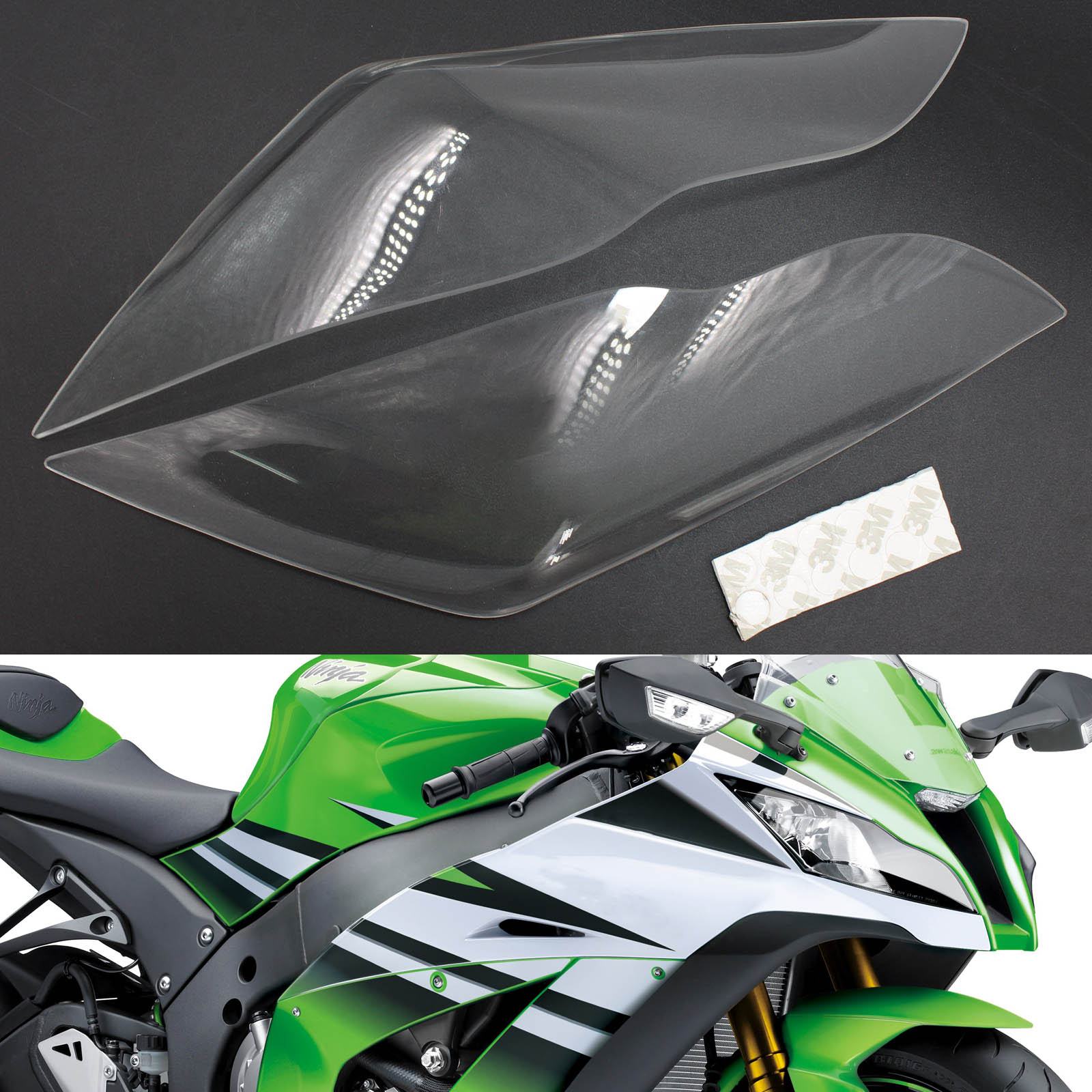 Ochrona przednich obiektywu latarni morskiej dla Kawasaki ZX-10R ZX 10R 2011-2015 Generyczny dym