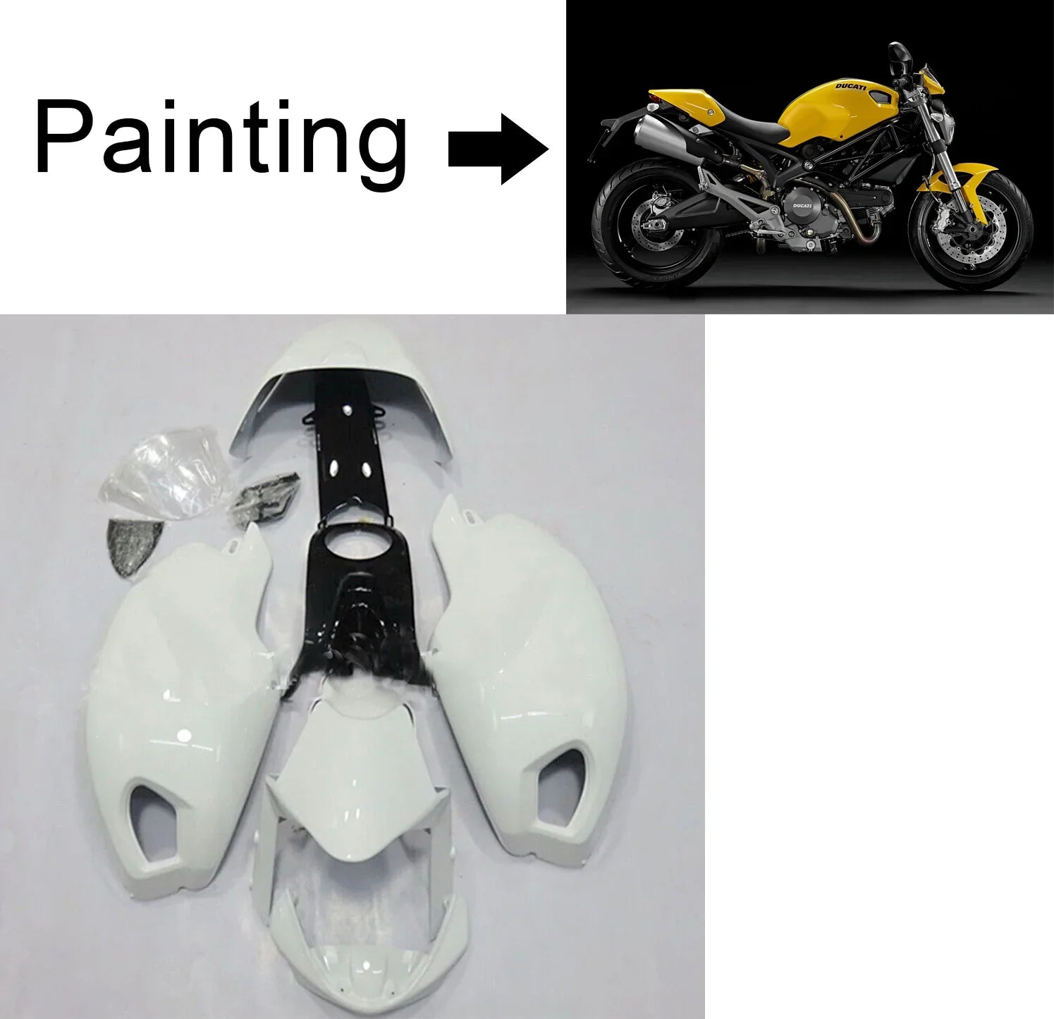 Amotopart Ducati Monster 696 796 1100 S EVO WSZYSTKIE LAT WNTERESU W ZESTAW Body