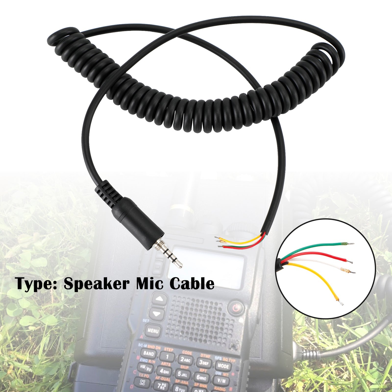 Línea de cable de micrófono de altavoz de 4 cables para radio Yaesu VX120 HX290 HX400IS EVX-S24 FT270R