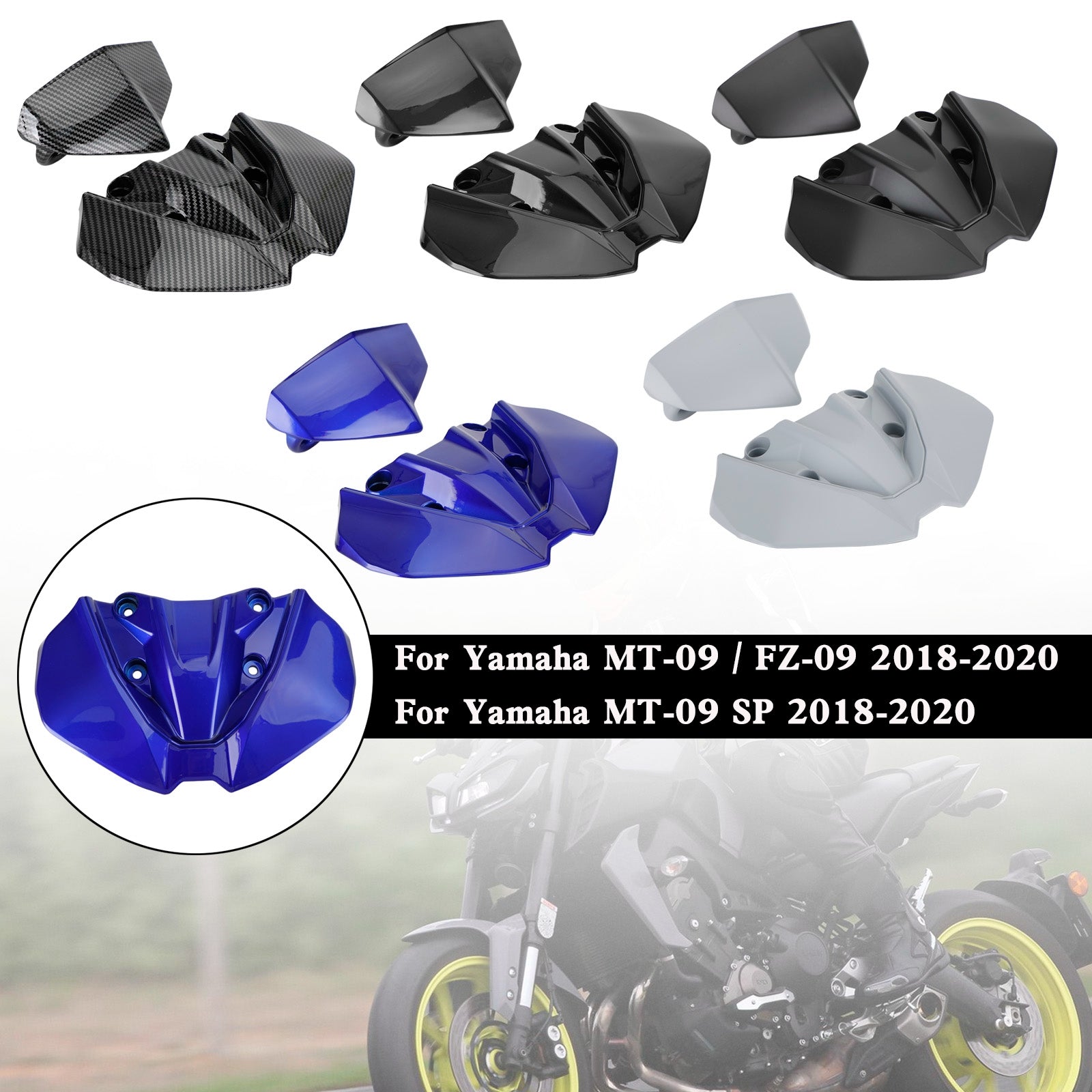 Couverture de pare-brise de carénage de phare Yamaha MT-09 FZ09 MT-09 SP 2018-2020
