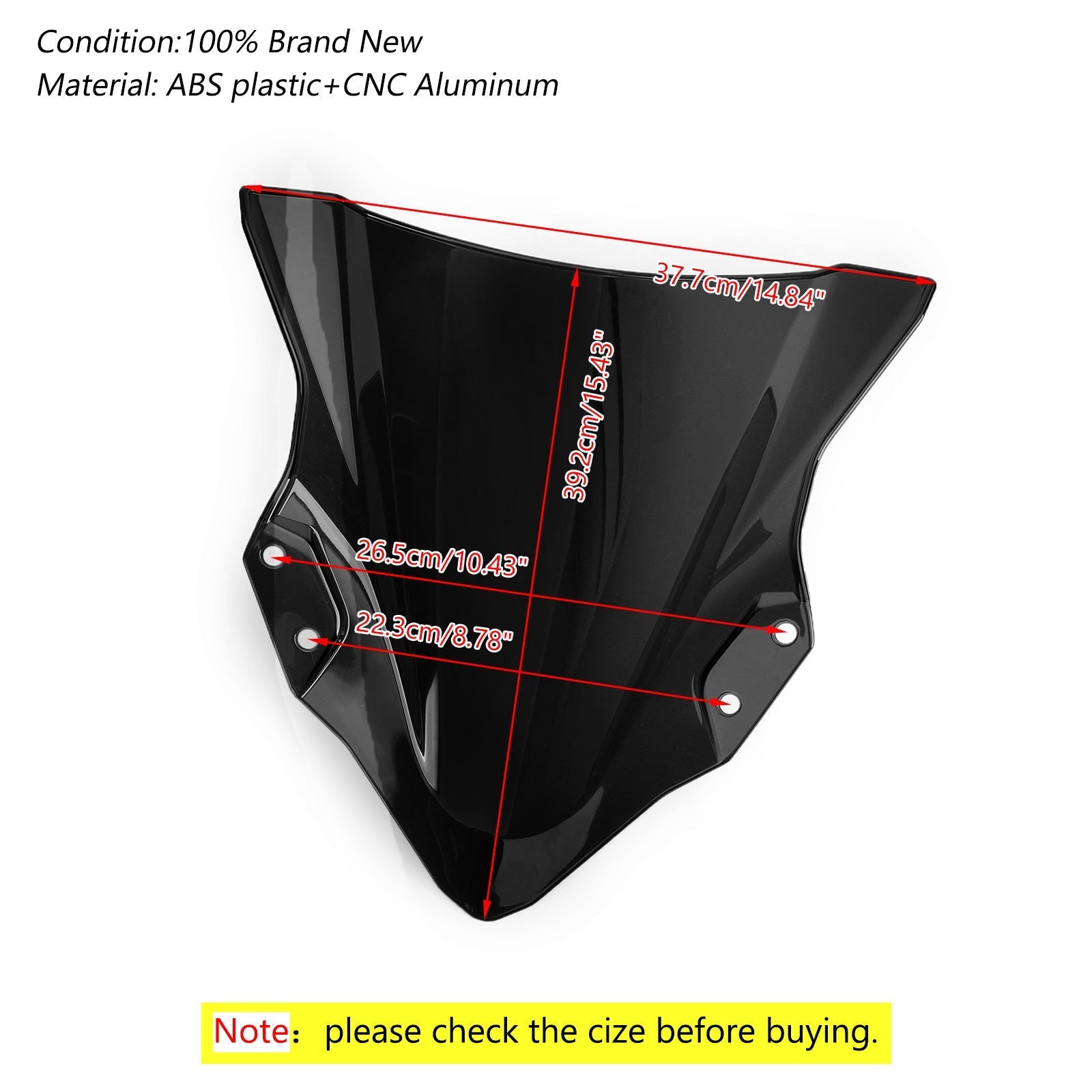 Parabrezza motociclistico in plastica ABS per kawasaki 2018-2022 ninja 400 generico