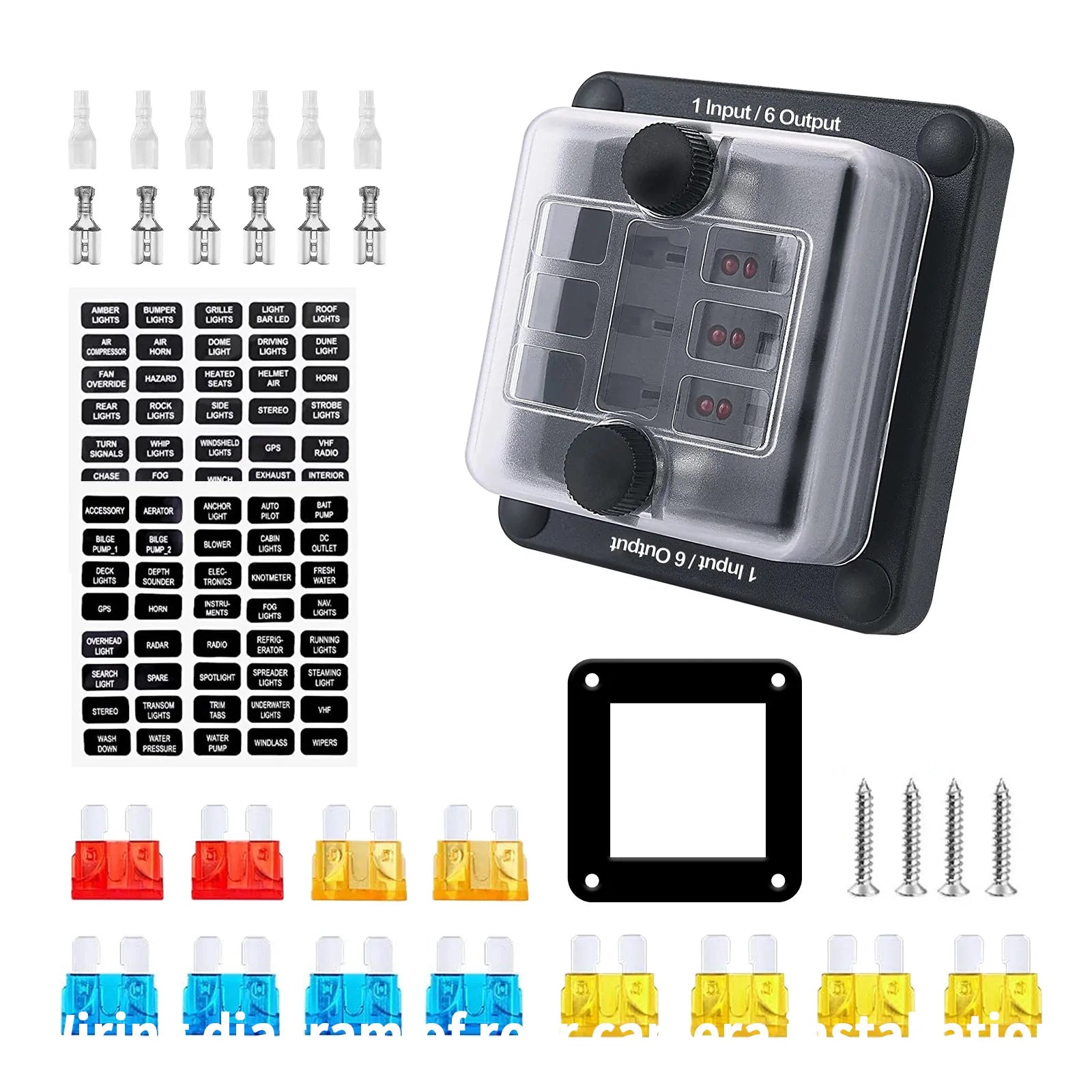 Support de bloc de boîte à fusibles à lame 6 voies/12 voies ATO ATC pour bateau marin de voiture étanche