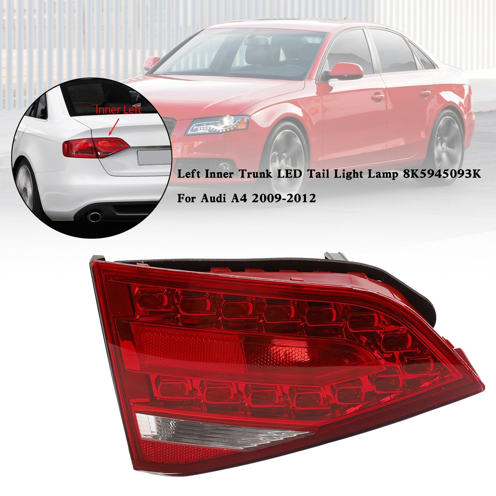 Audi A4 2009-2012 LED-achterlicht in de kofferbak links