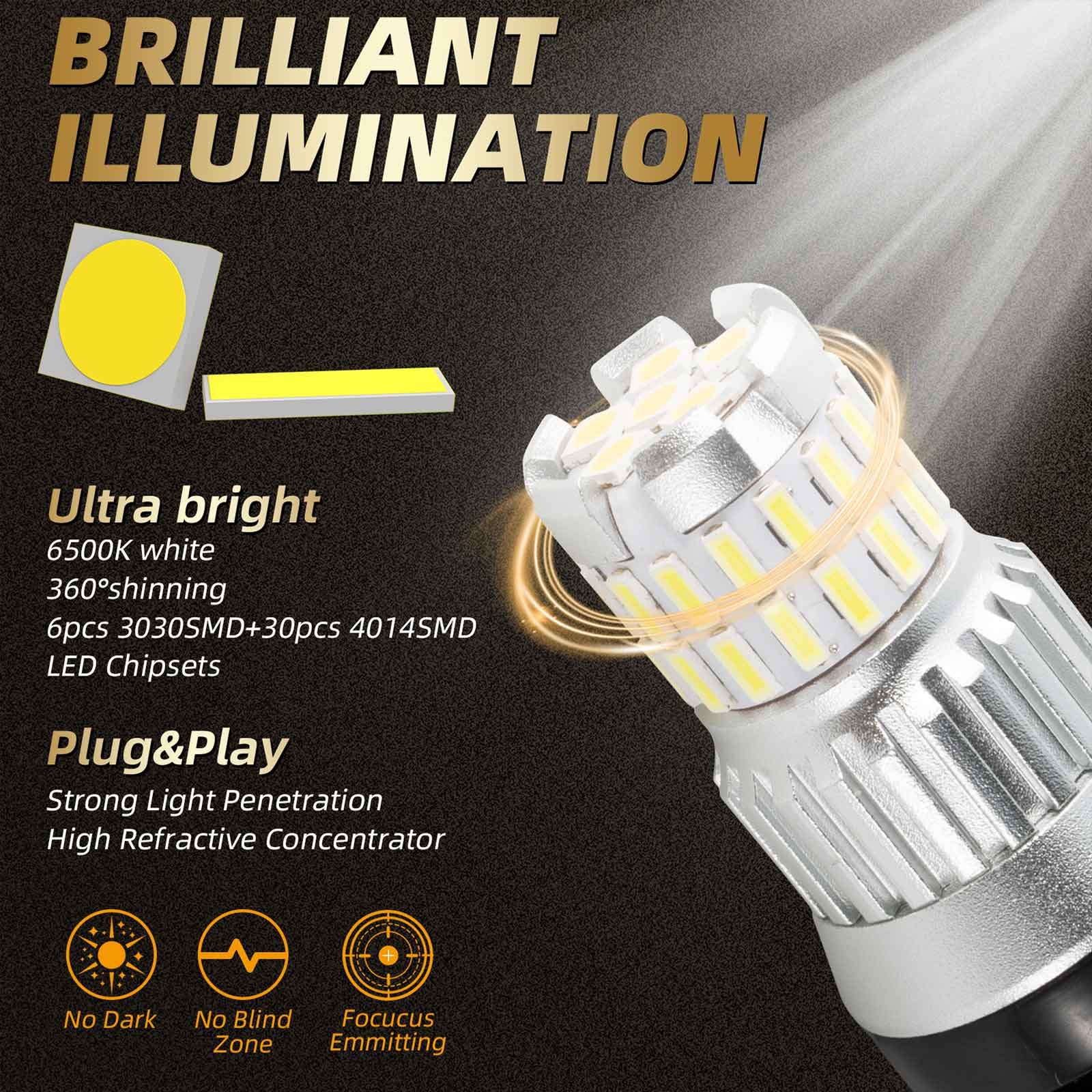 2x 1200lm a LED Canbus LED Diurne LED BIRT Generico bianco