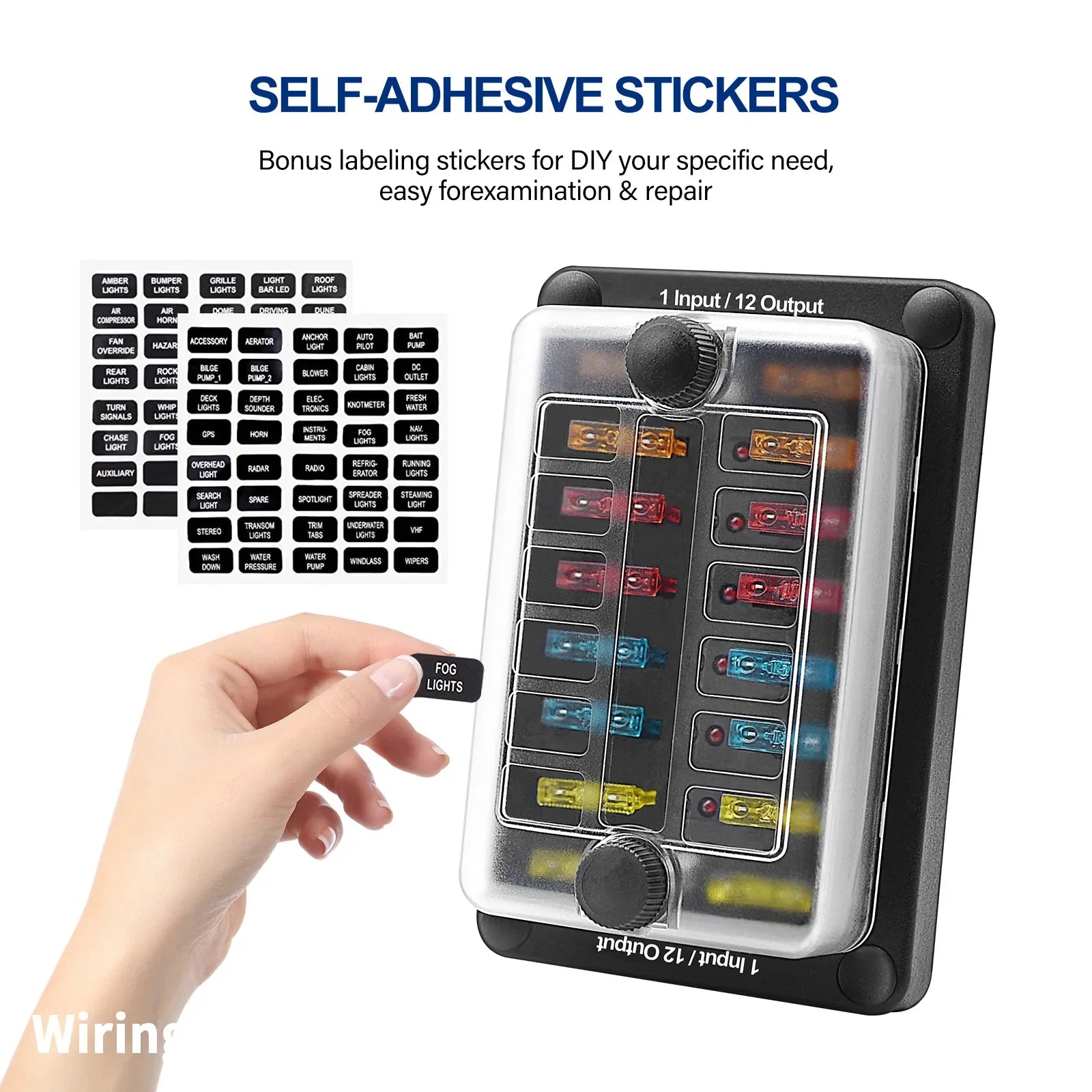 Support de bloc de boîte à fusibles à lame 6 voies/12 voies ATO ATC pour bateau marin de voiture étanche