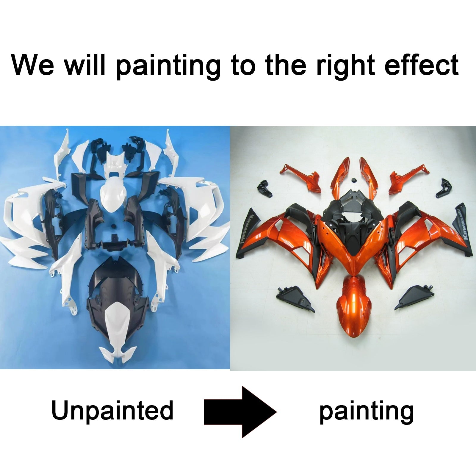 Amotopart Kawasaki ER-6F Ninja650 2020-2023 Kit Carrosserie ABS Kit