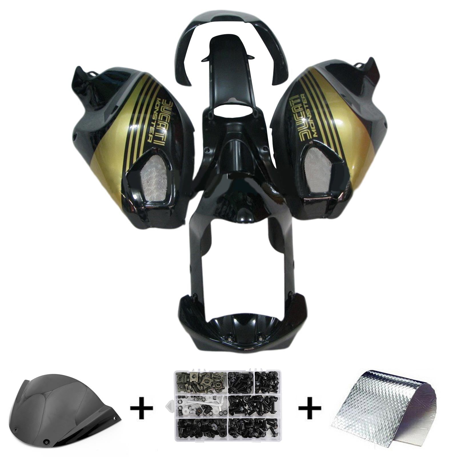 Amotopart Ducati Monster 696 796 1100 S EVO toutes années Kit de carénage carrosserie