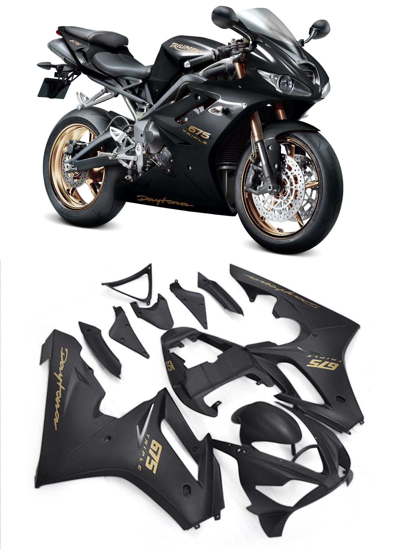 Kamers Amotopart 2006-2008 Triumph Daytona 675 Black Daytona Generic