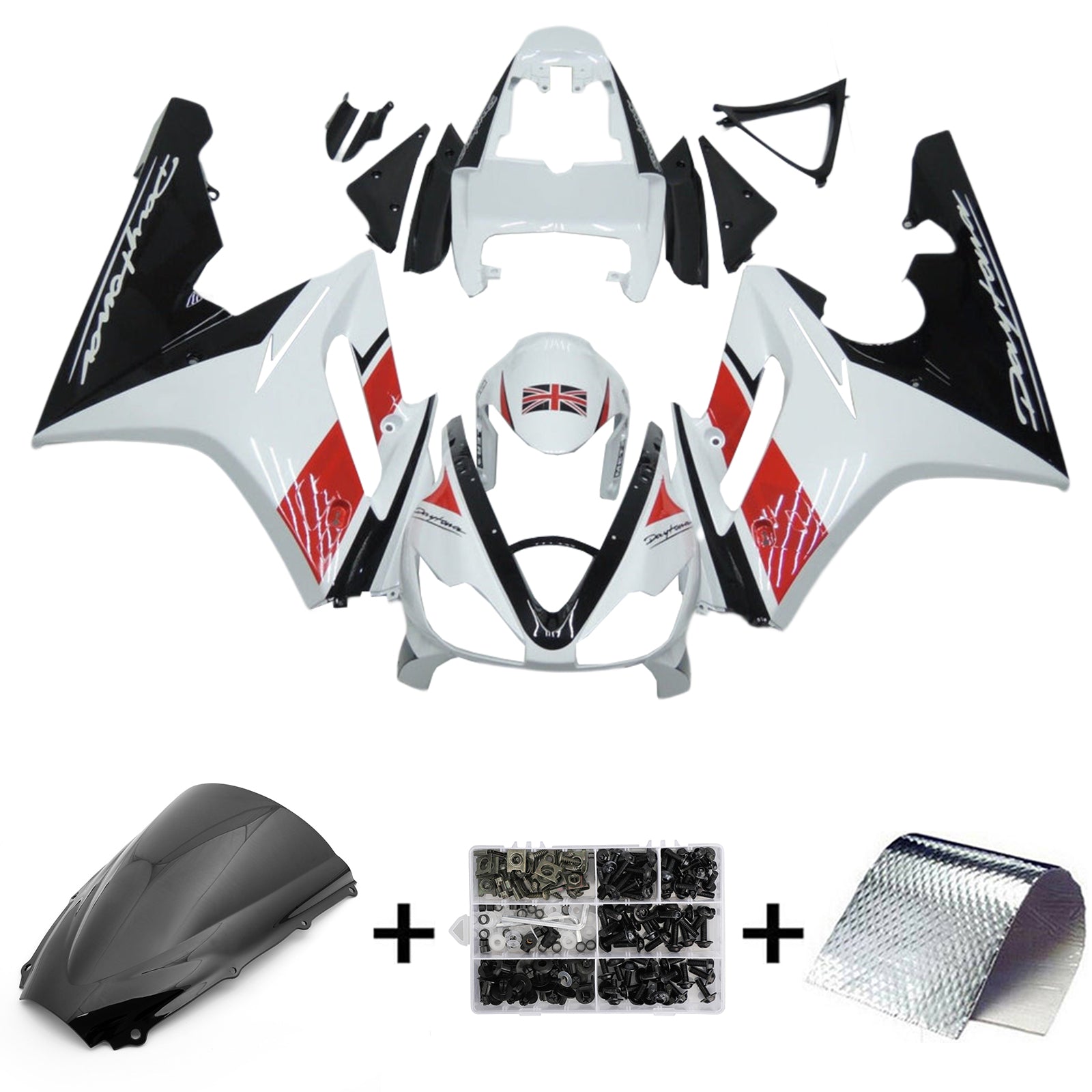 Amotopart Triumph Daytona 675 2006-2008 Kit Carénage Carrosserie Plastique ABS