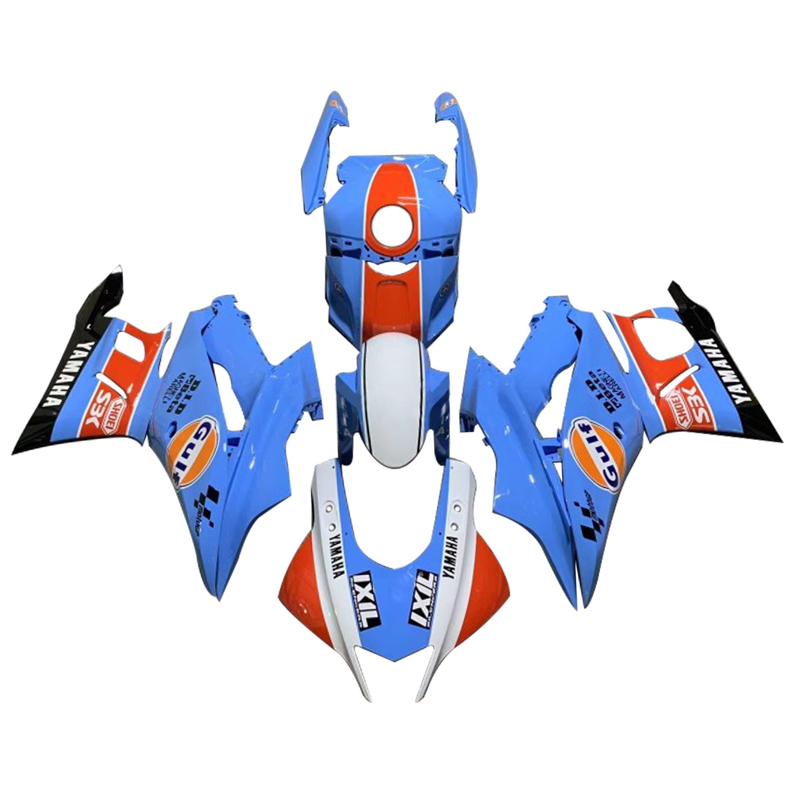 Amotopart Yamaha YZF-R3 R25 2019-2021 Kit Carénage Carrosserie Plastique ABS