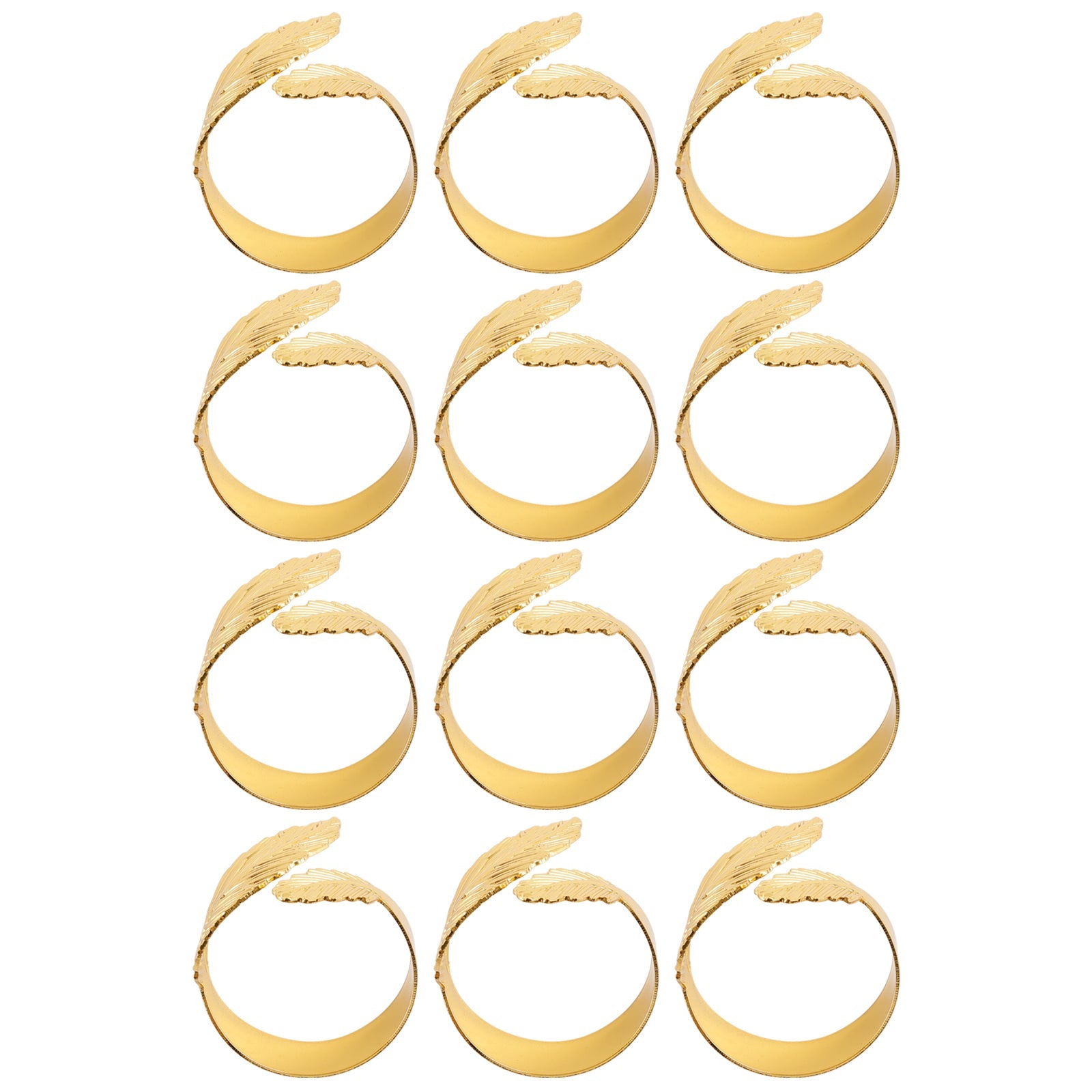 12 szt. Pierścionków na serwetki w kształcie liścia Ozdoby ze stopu złota