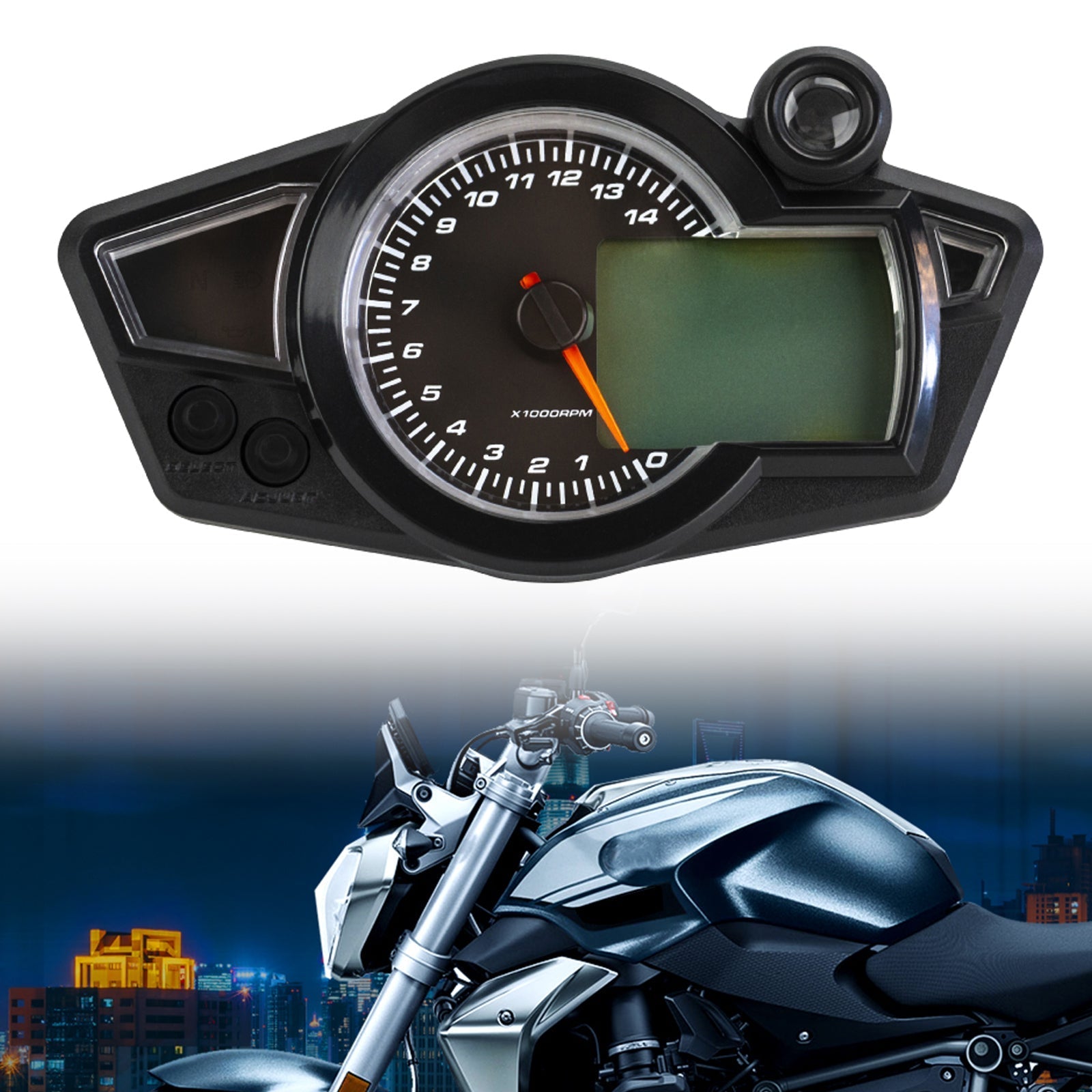 Contagiri universale per moto Contachilometri digitale LCD 1-6 velocità Tachimetro generico