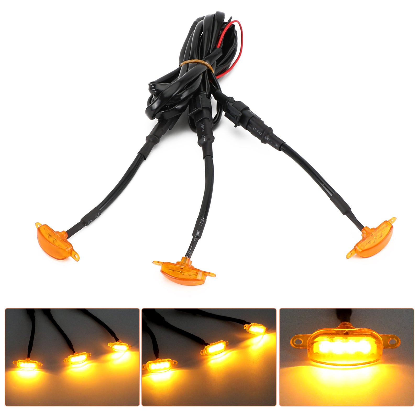 3 szt. Bursztynowa soczewka Bursztynowa lampa LED Raptor Grille Światła do jazdy dla Forda F-150 Generic