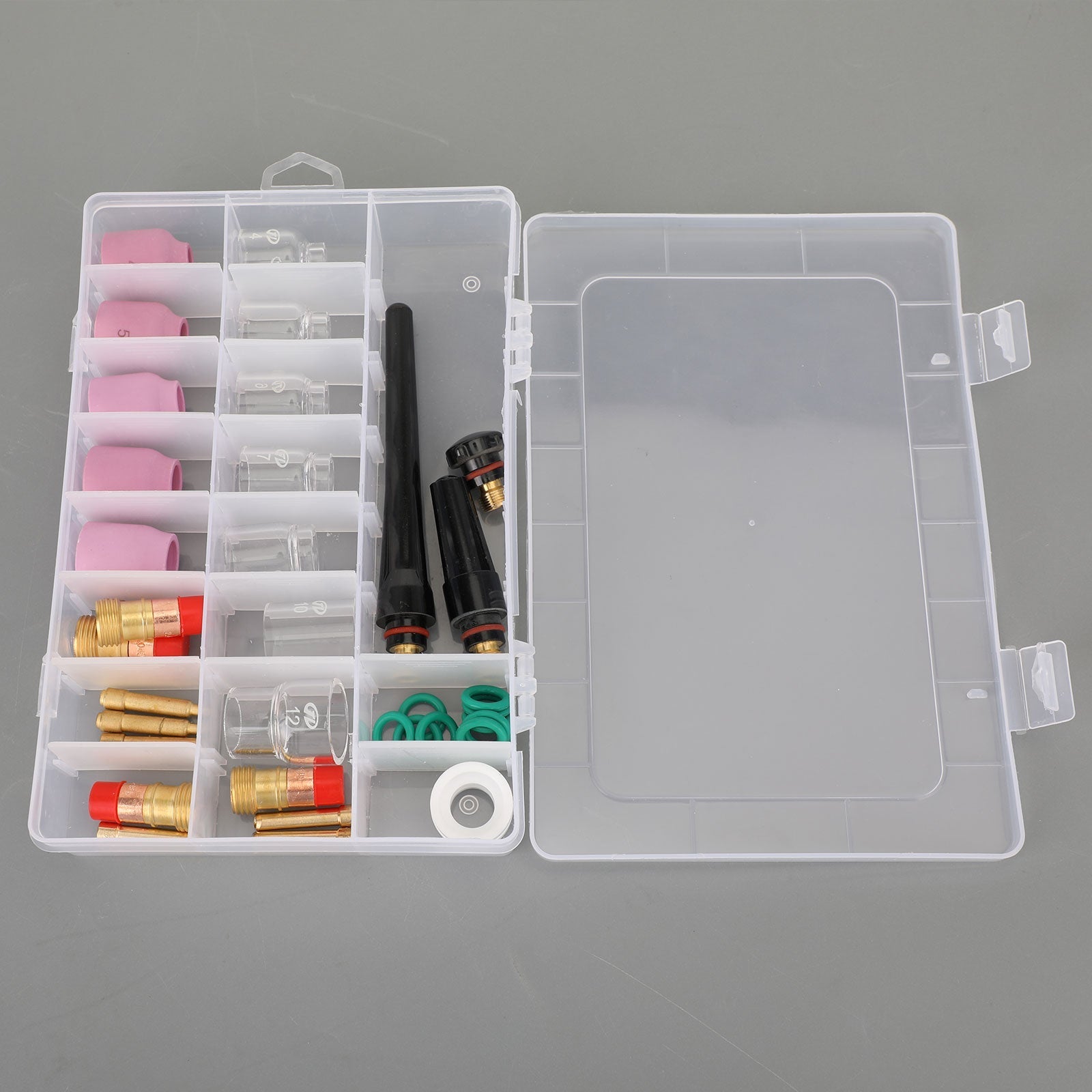 40 pièces torche de soudage TIG Stubby gaz lentille Pyrex verre tasse Kit pour WP-17/18/26