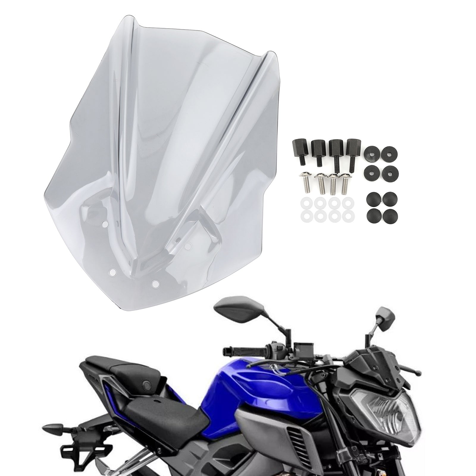 Parabrezza motociclistico in plastica ABS per Yamaha MT125 2015-2019 Generico