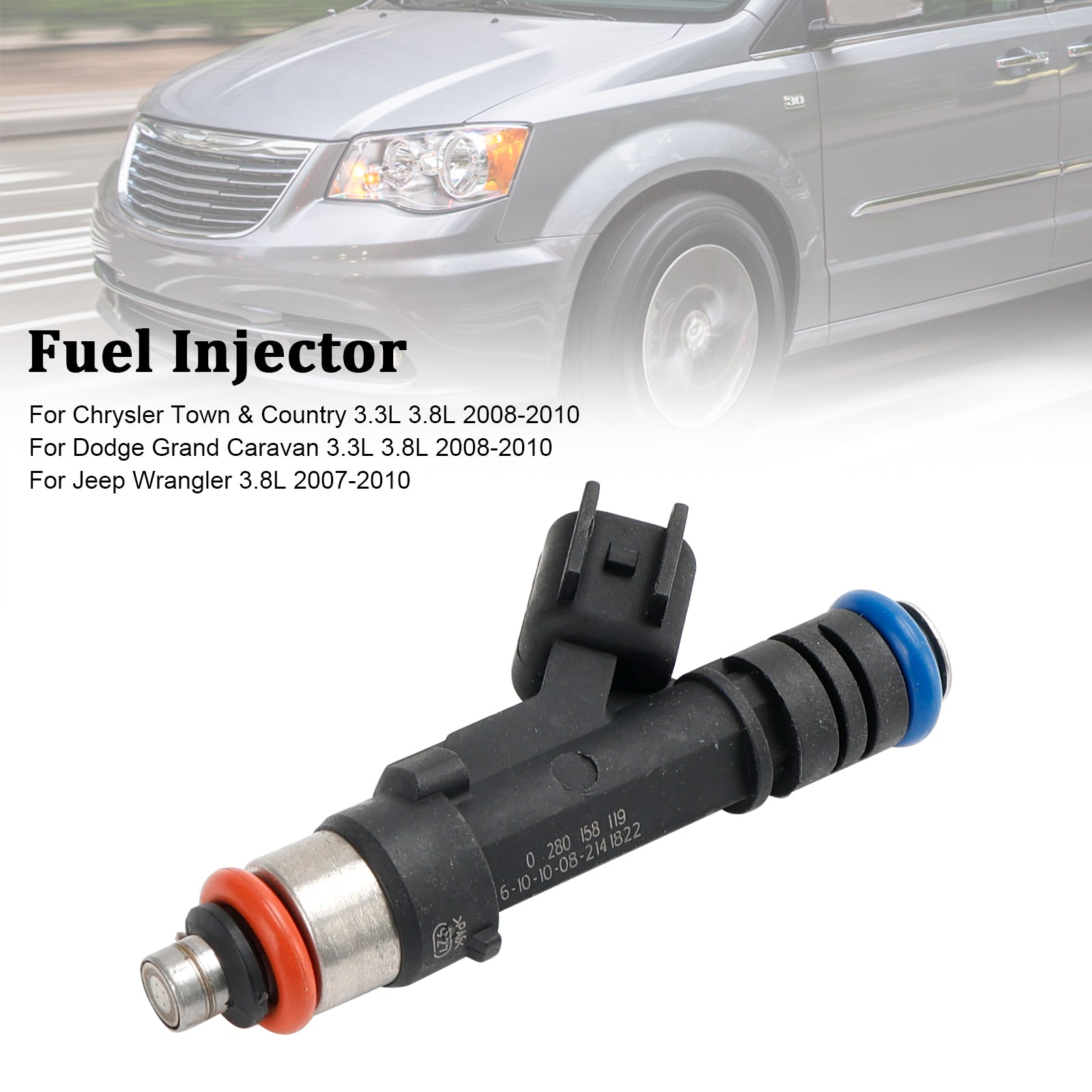 Injektor za gorivo 0280158119, 1 kos, za Jeep, Dodge Wrangler, Chrysler, 3,3 L