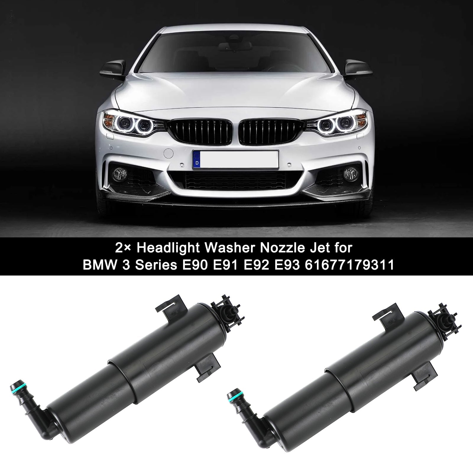 Dysza spryskiwacza reflektorów strumień 2¡Á dla BMW serii 3 E90 E91 E92 E93 61677179311 Generic