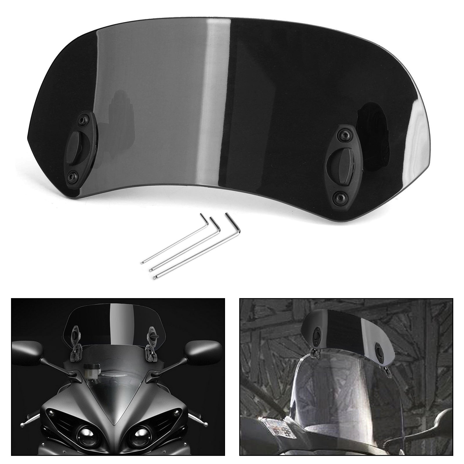 Clip regolabile in moto sul deflettore del vento di espansione del parabrezza