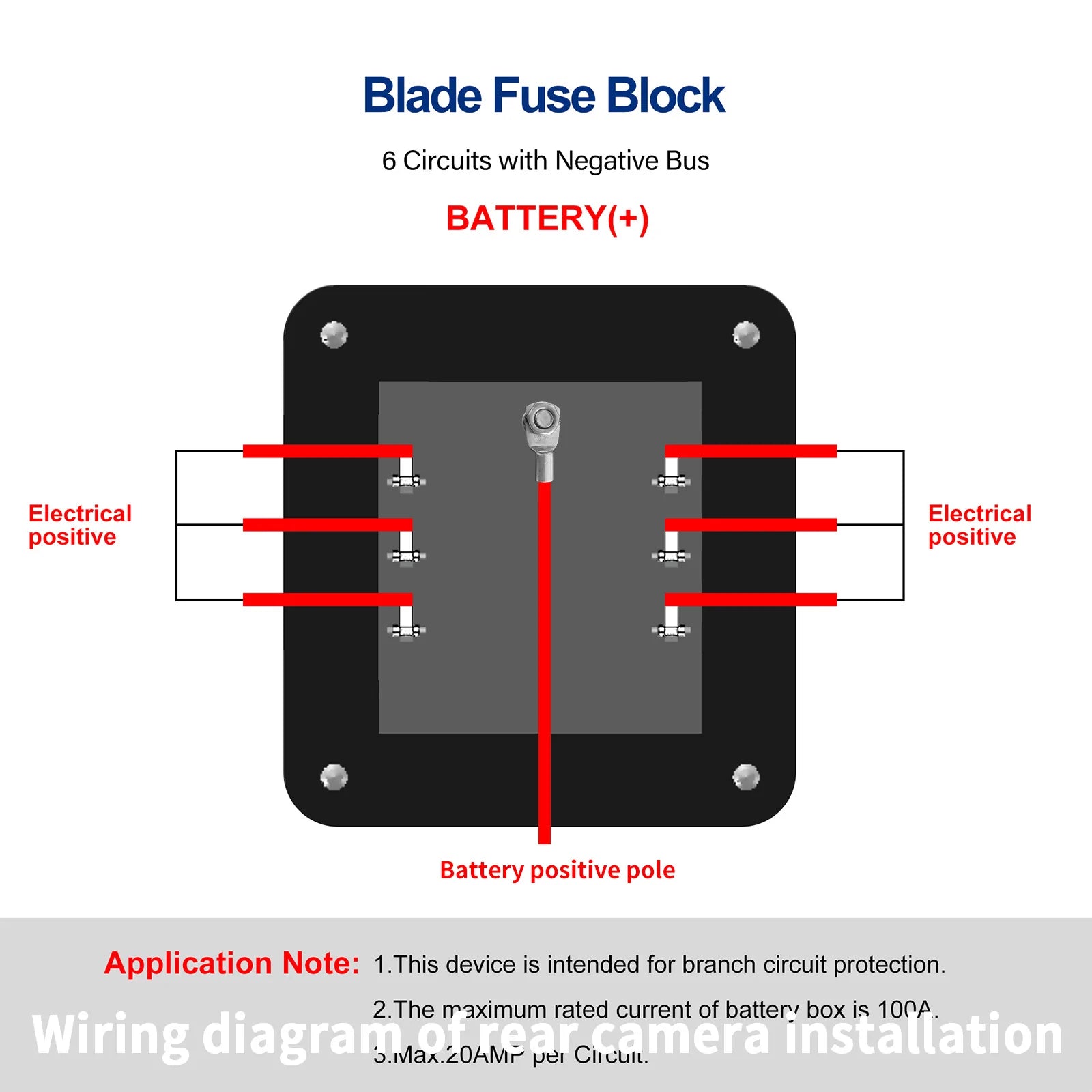 Support de bloc de boîte à fusibles à lame 6 voies/12 voies ATO ATC pour bateau marin de voiture étanche
