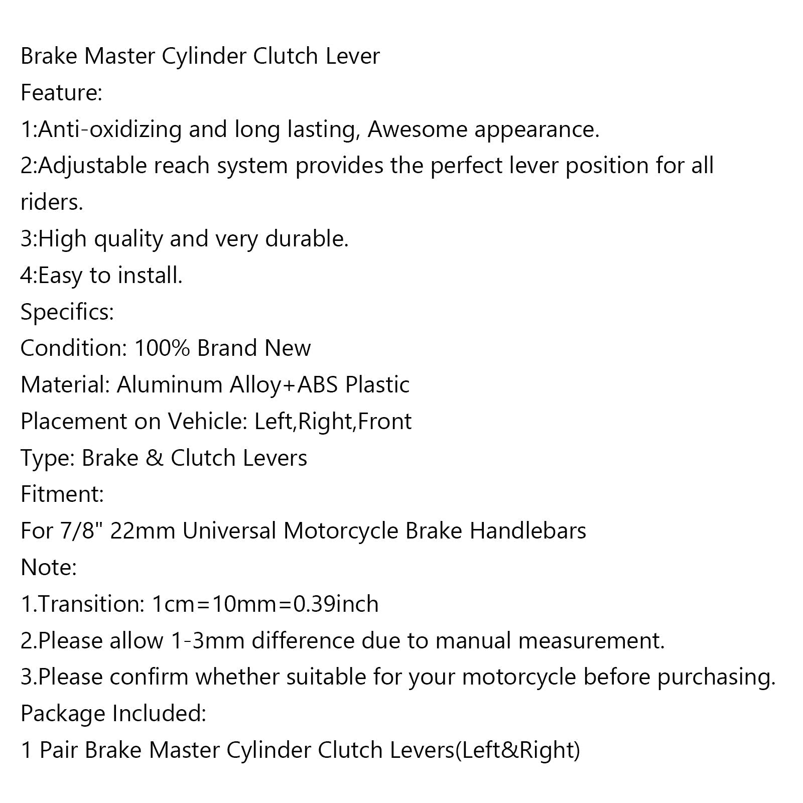 Univerzalne ročice za rezervoar za zavorne sklopke pred 7/8 '' 22 mm generike