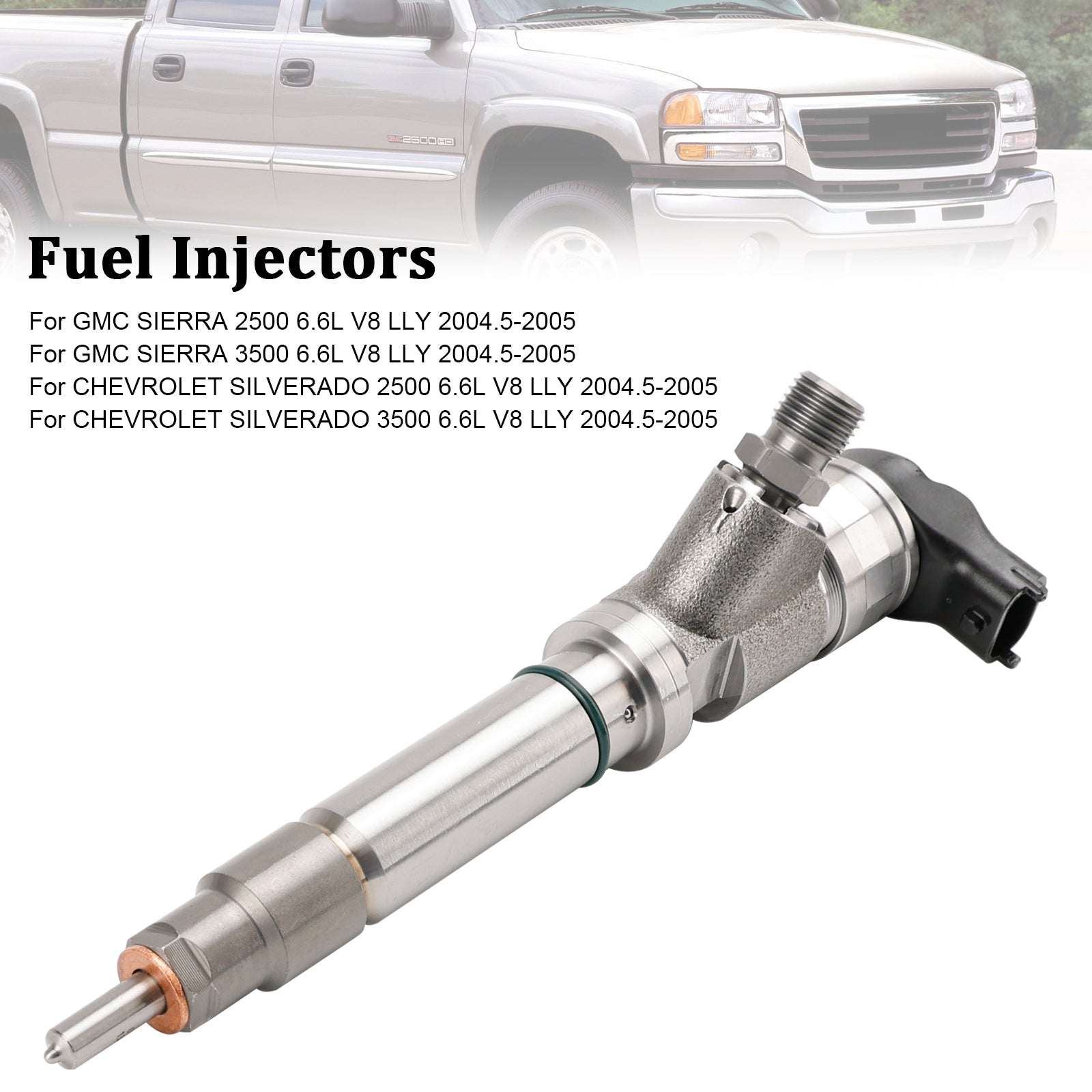 GMC Sierra 2500 3500 6.6L V8 LLY 2004.5-2005 1 Uds inyector de combustible 0986435504 0445120027