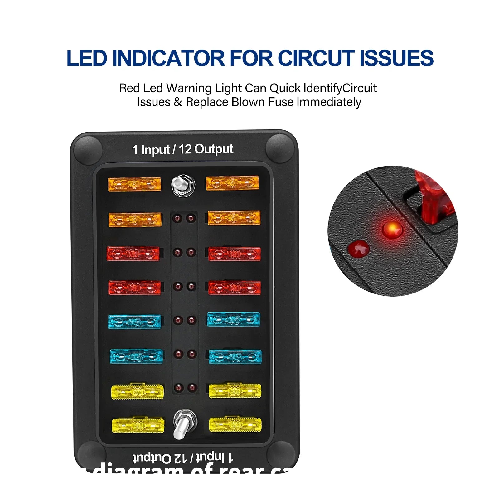 Support de bloc de boîte à fusibles à lame 6 voies/12 voies ATO ATC pour bateau marin de voiture étanche