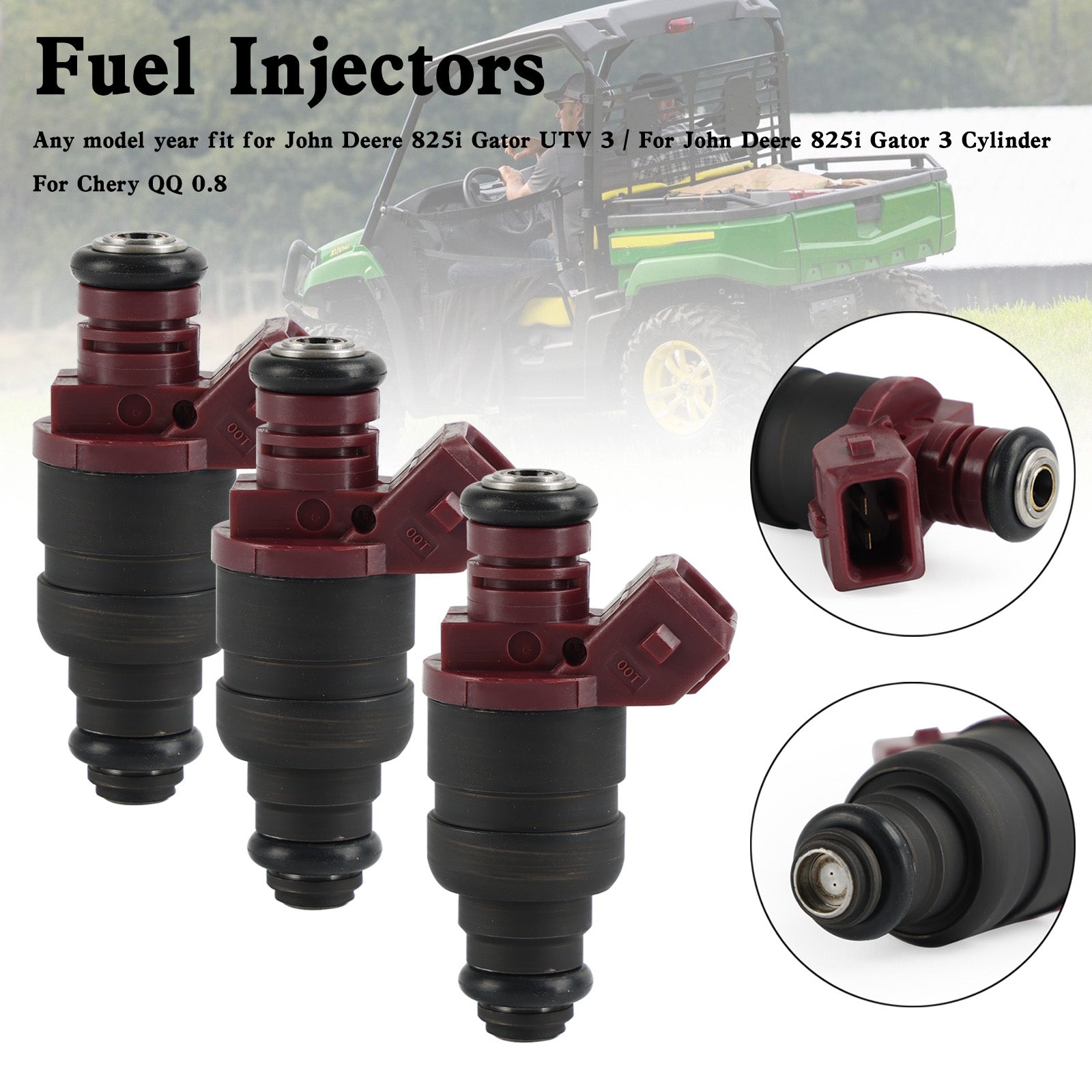 3kpl polttoainesuutin MIA11720 Chery QQ 0.8 John Deere 825i Gator 3:lle
