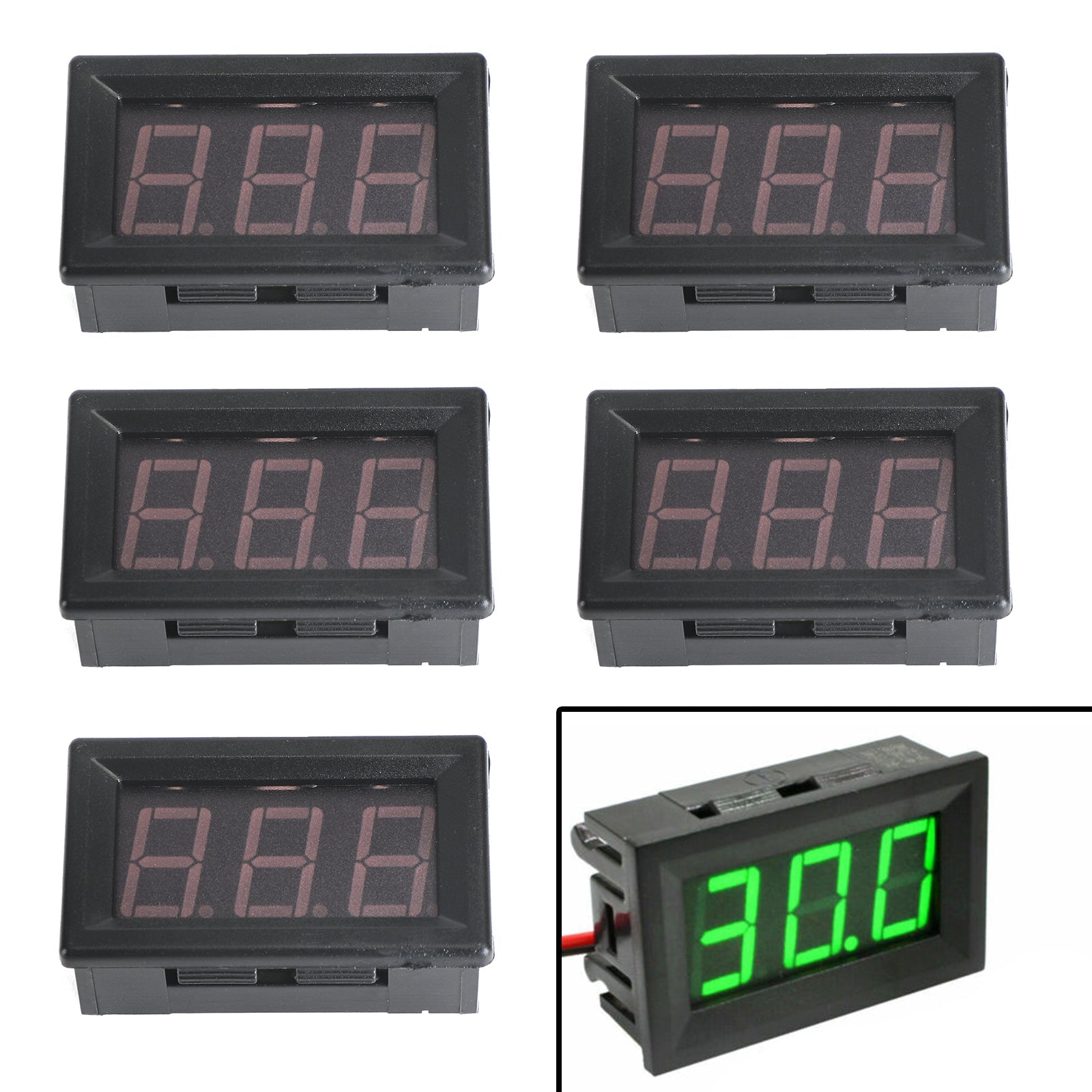 5 stuks DC5-120V 0.56" 2-draads LED digitaal displaypaneel voltmeter volttester