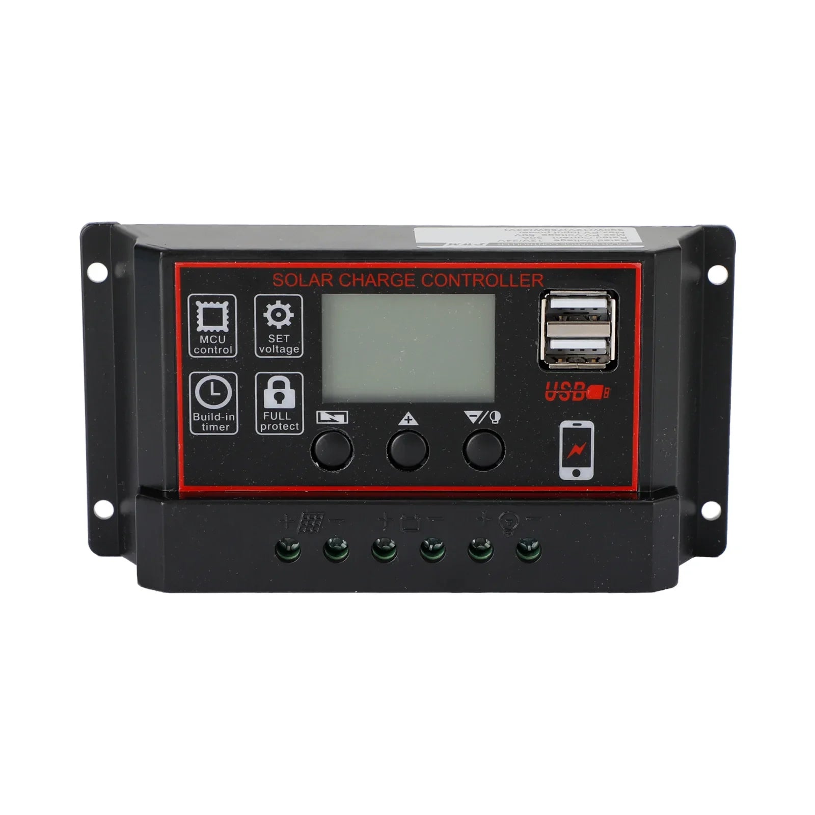 10a/20a/30a kevytpaneelin varaus PWM LCD Dual USB 12V/24V